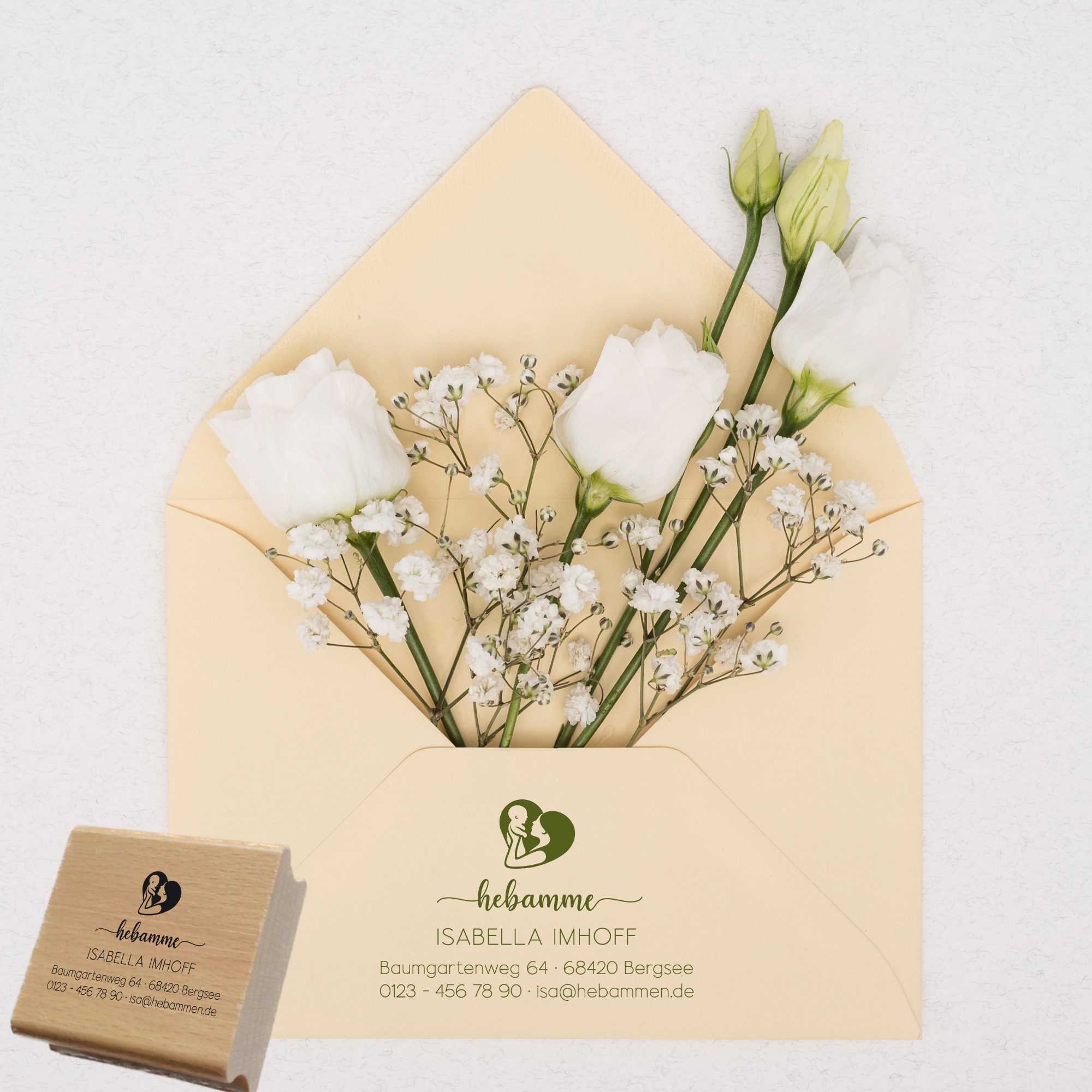 Adressstempel für Hebammen & Geburtshelfer "Isabella" – personalisiert