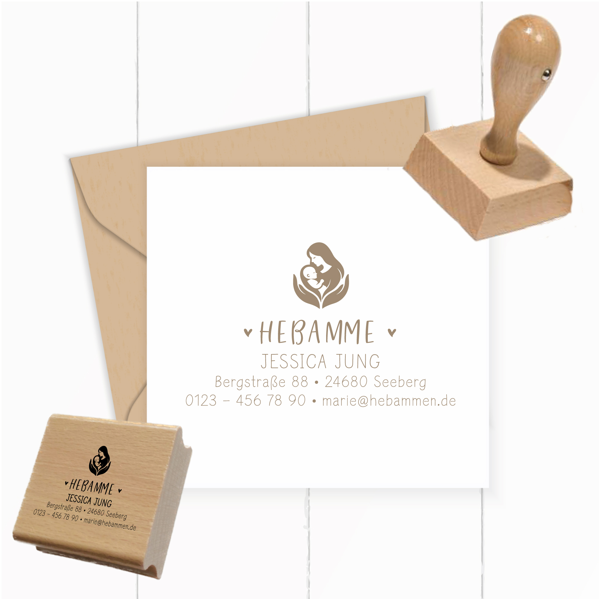 Adressstempel für Hebammen & Geburtshelfer "Jessica" – personalisiert - ST0608
