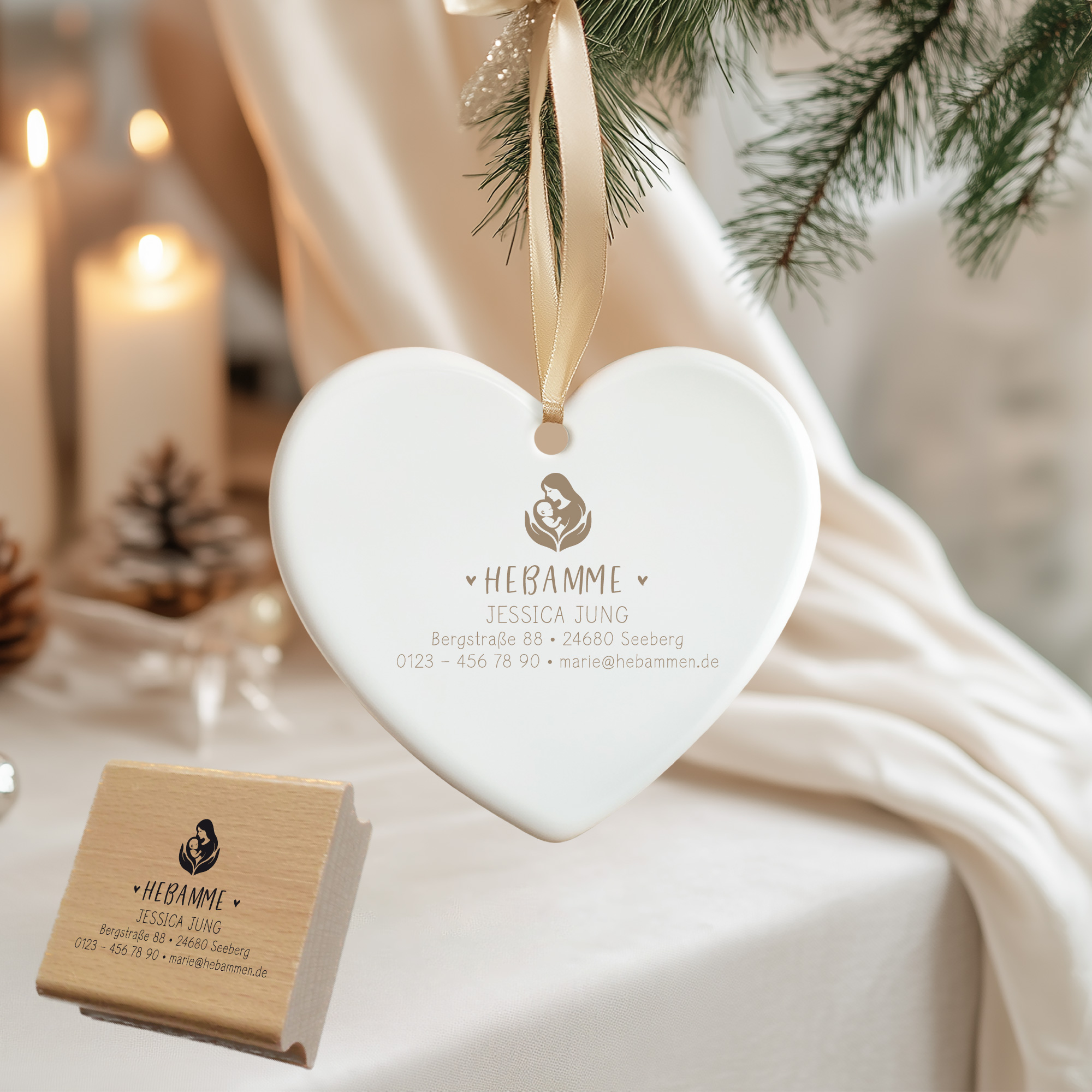 Adressstempel für Hebammen & Geburtshelfer "Jessica" – personalisiert