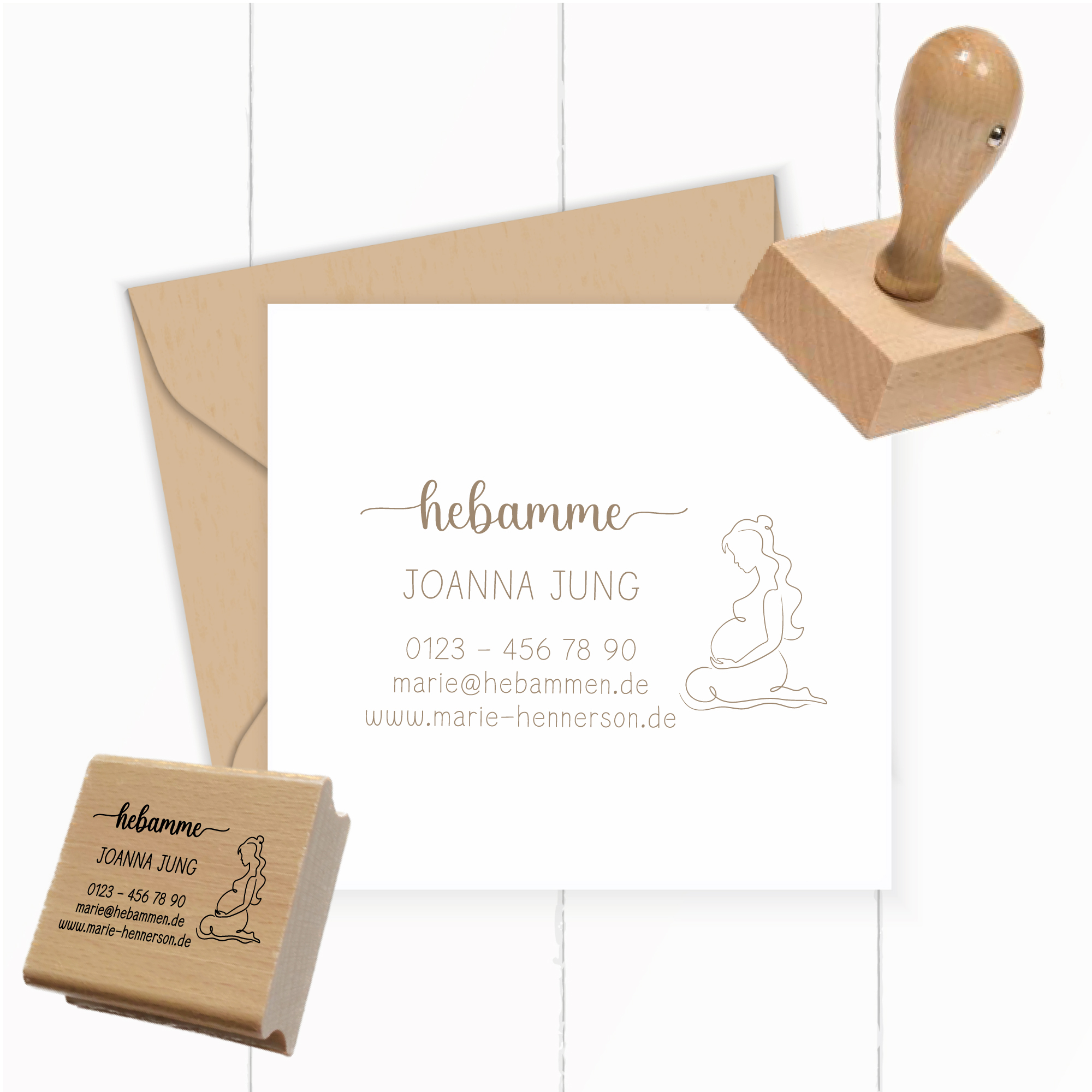 Adressstempel für Hebammen & Geburtshelfer "Joanna" – personalisiert - ST0609