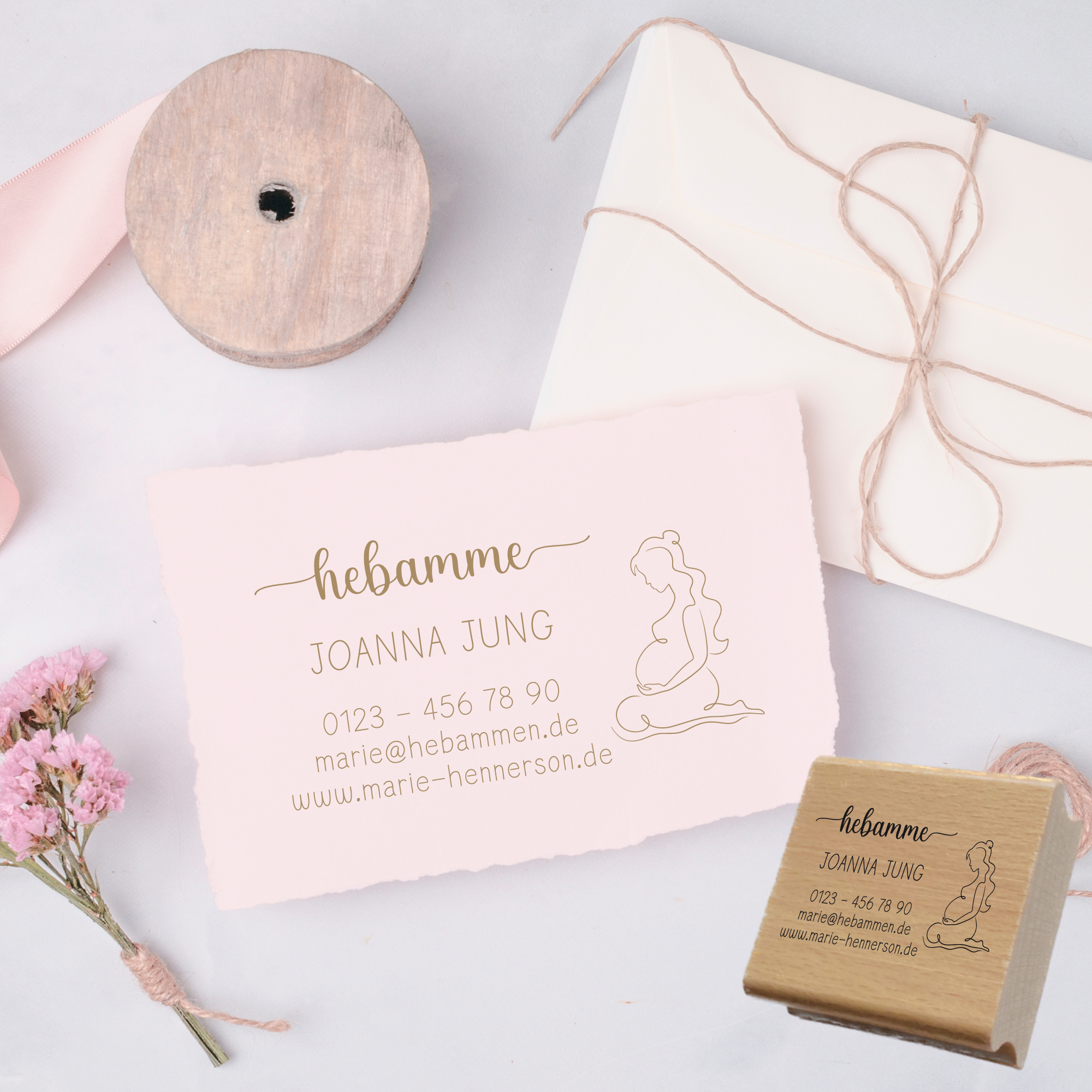Adressstempel für Hebammen & Geburtshelfer "Joanna" – personalisiert