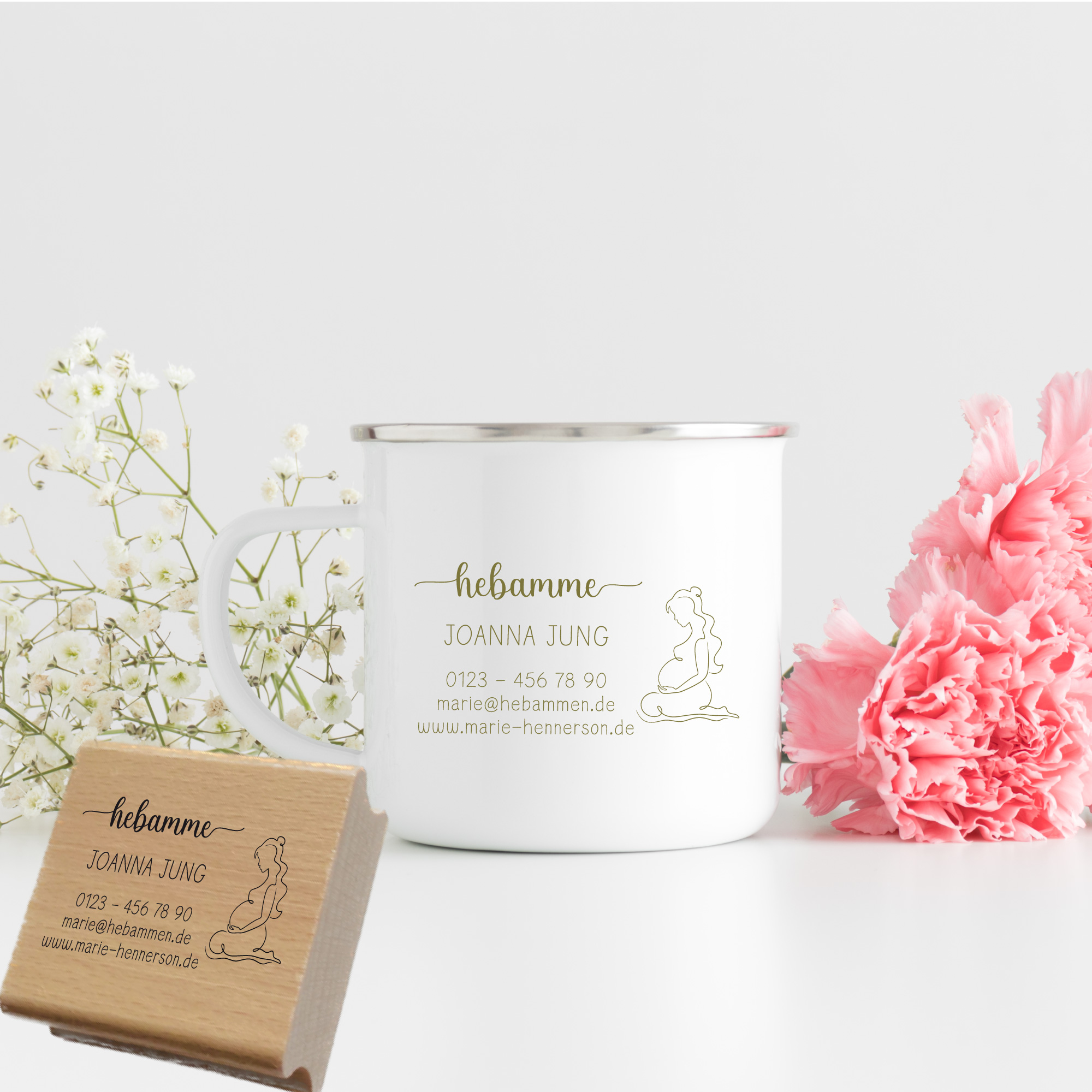 Adressstempel für Hebammen & Geburtshelfer "Joanna" – personalisiert