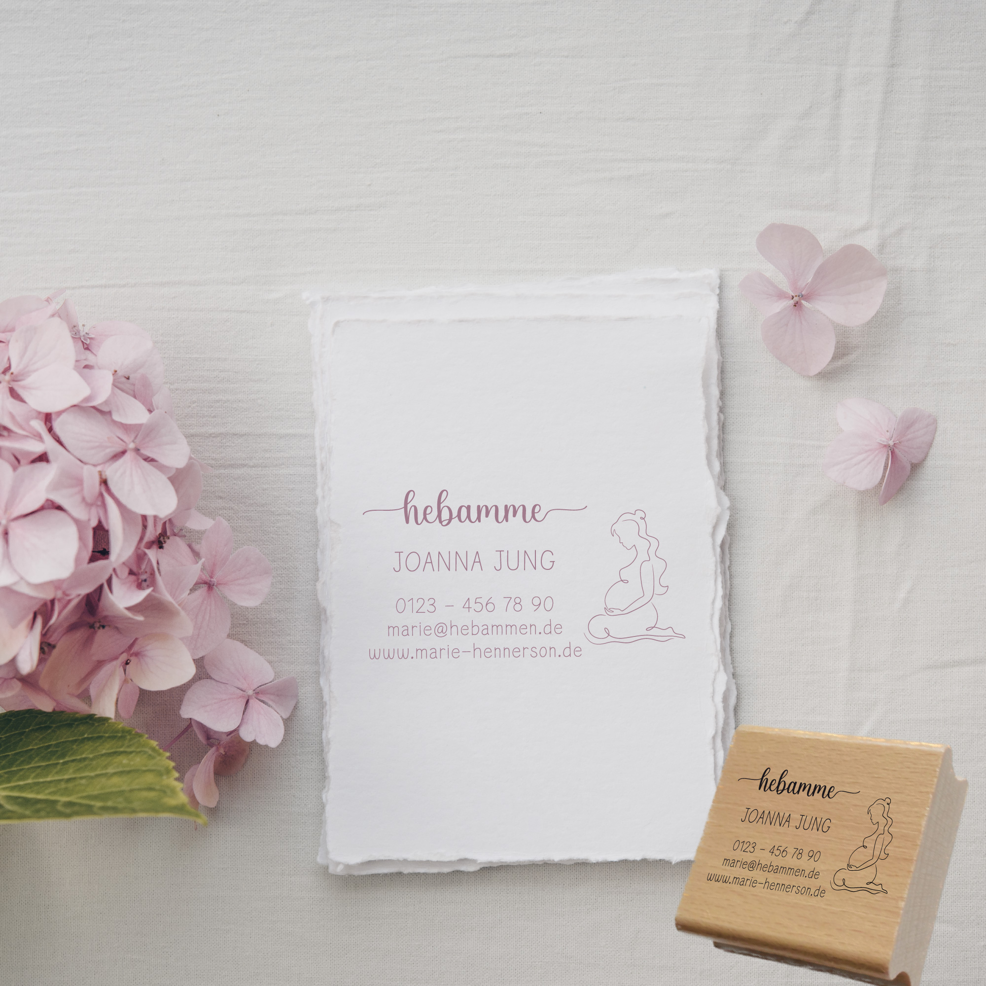 Adressstempel für Hebammen & Geburtshelfer "Joanna" – personalisiert