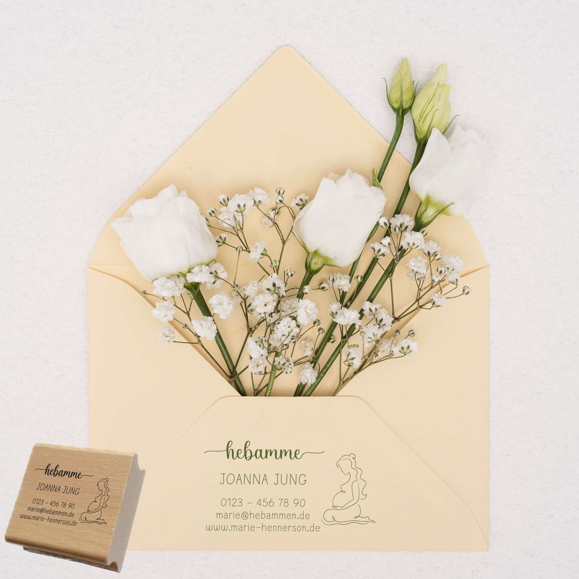 Adressstempel für Hebammen & Geburtshelfer "Joanna" – personalisiert