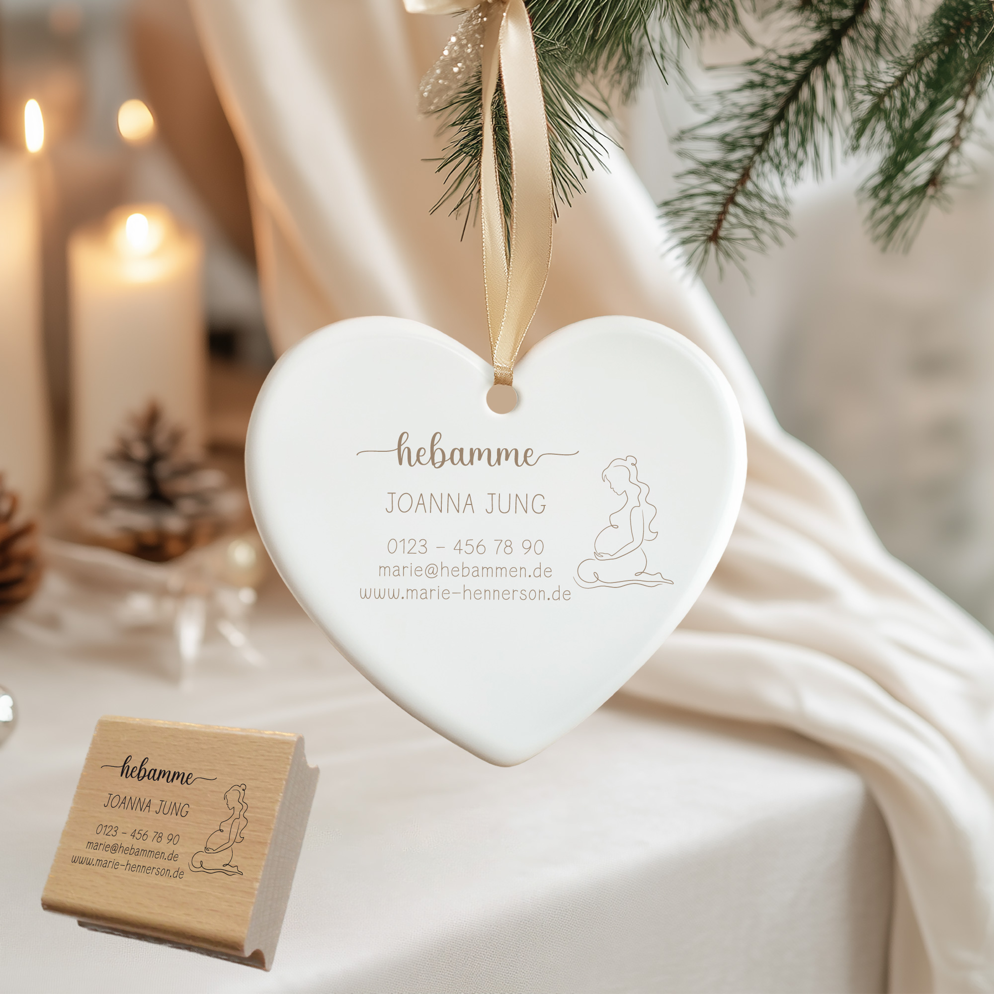 Adressstempel für Hebammen & Geburtshelfer "Joanna" – personalisiert