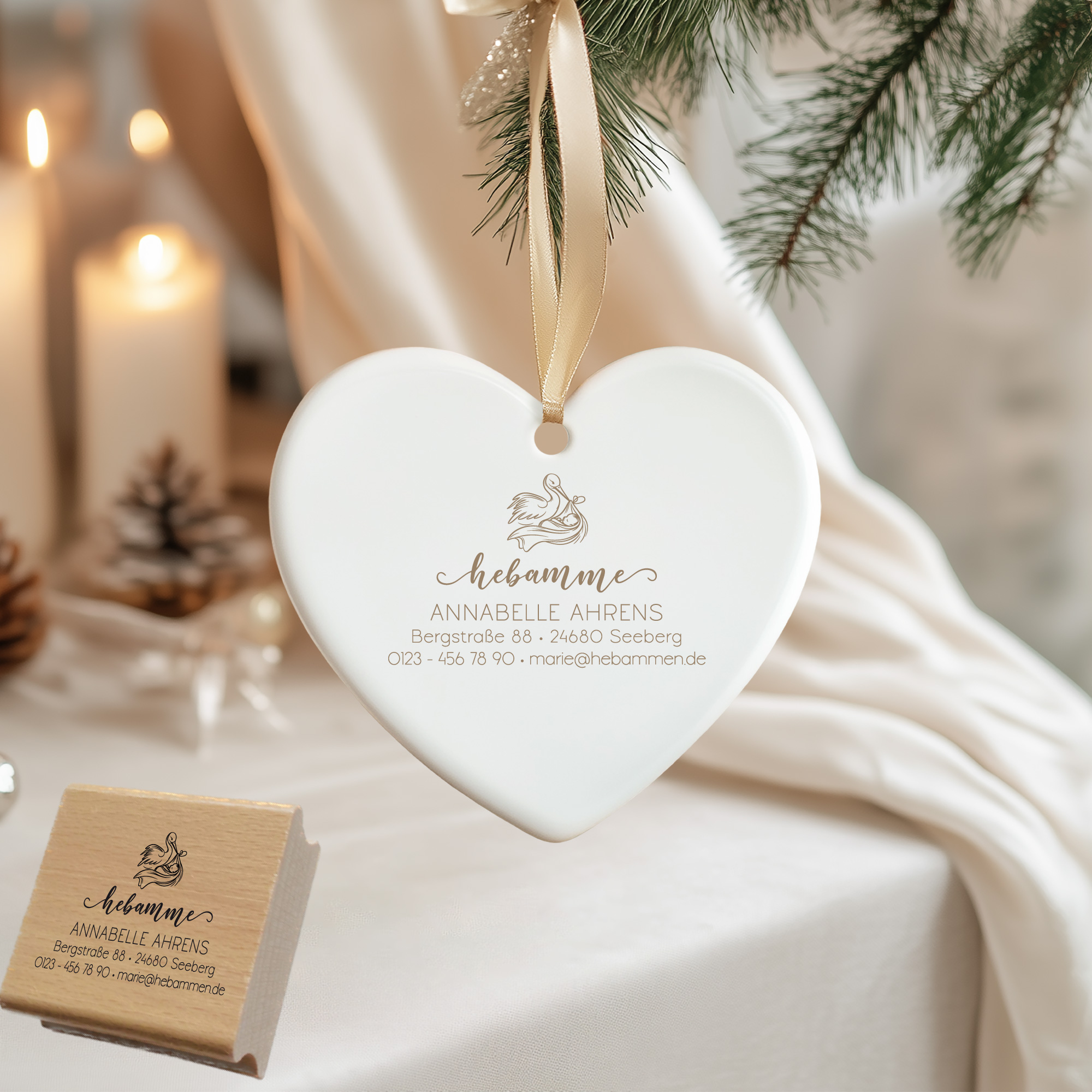 Adressstempel für Hebammen & Geburtshelfer "Annabelle" – personalisiert