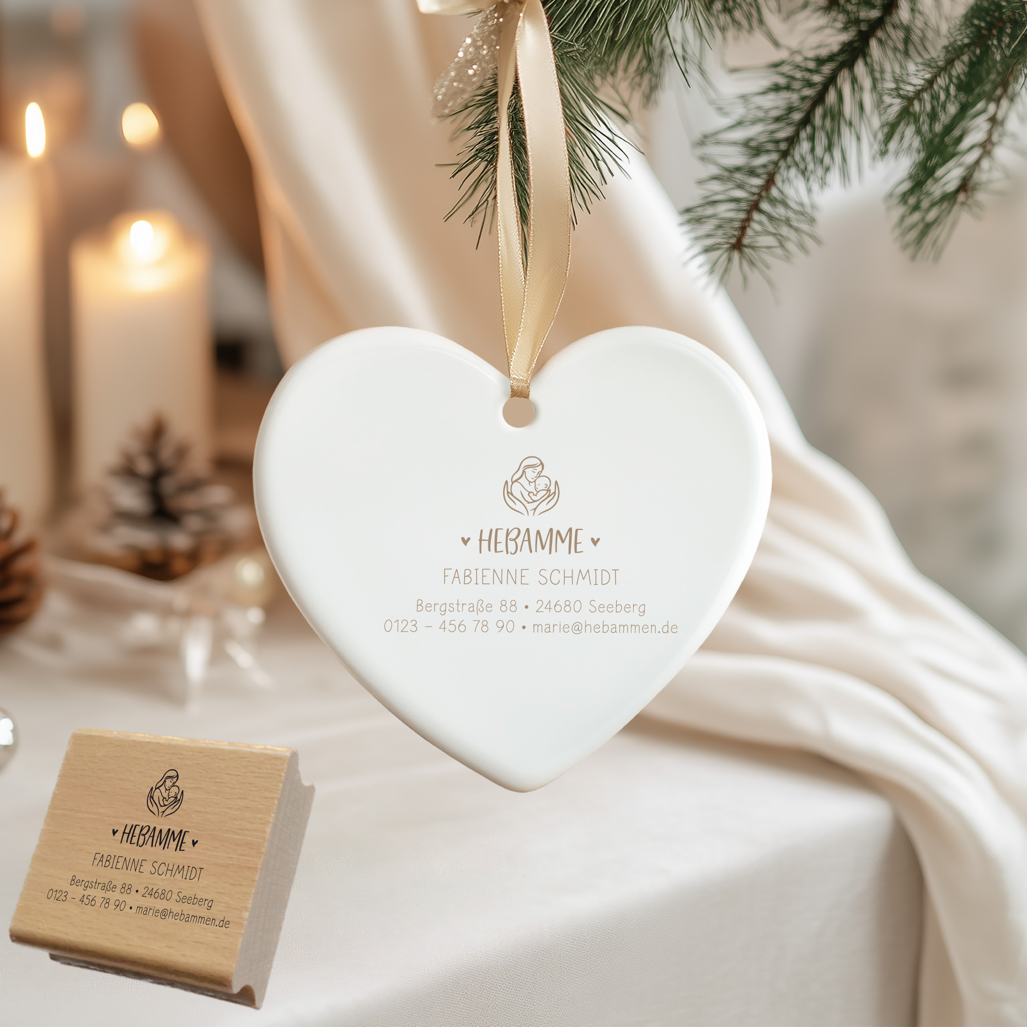 Adressstempel für Hebammen & Geburtshelfer "Fabienne" – personalisiert