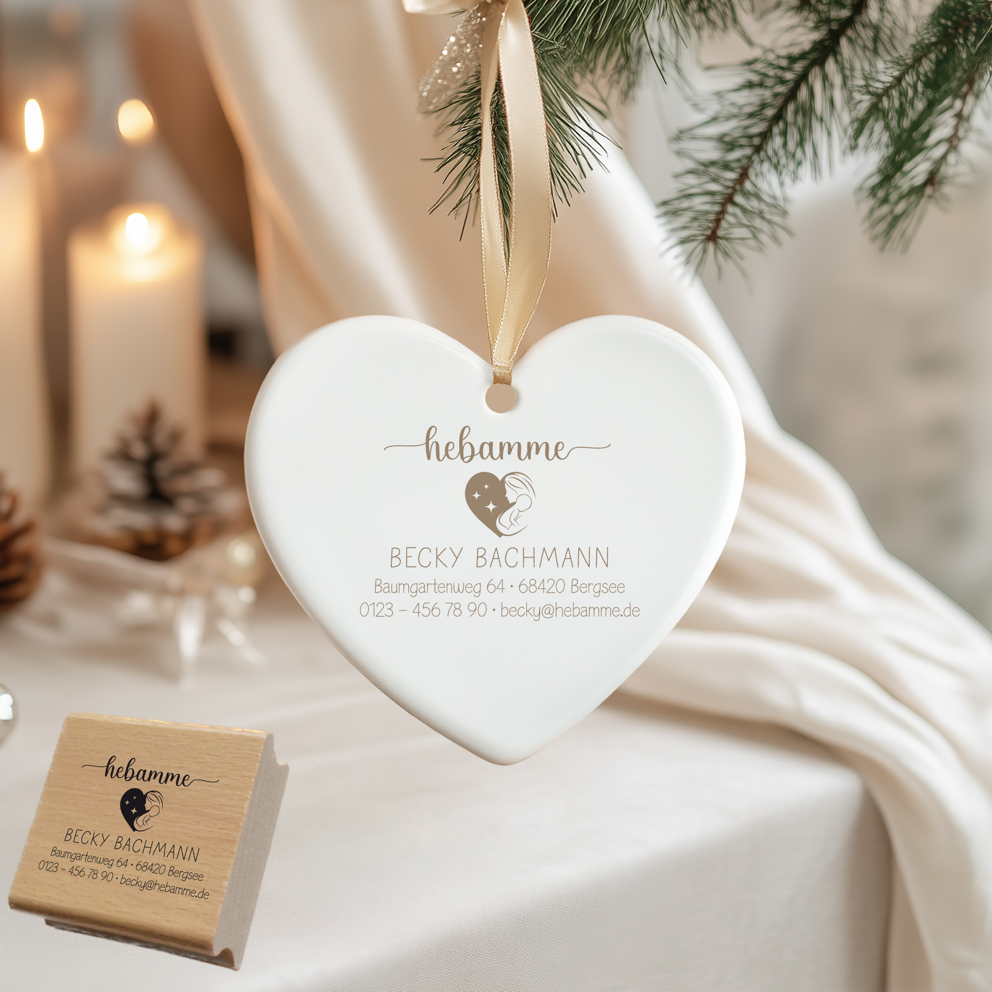 Adressstempel für Hebammen & Geburtshelfer "Becky" – personalisiert