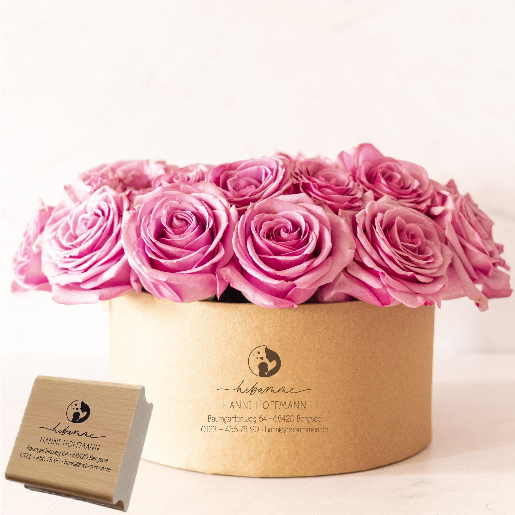 Adressstempel für Hebammen & Geburtshelfer "Hanni" – personalisiert