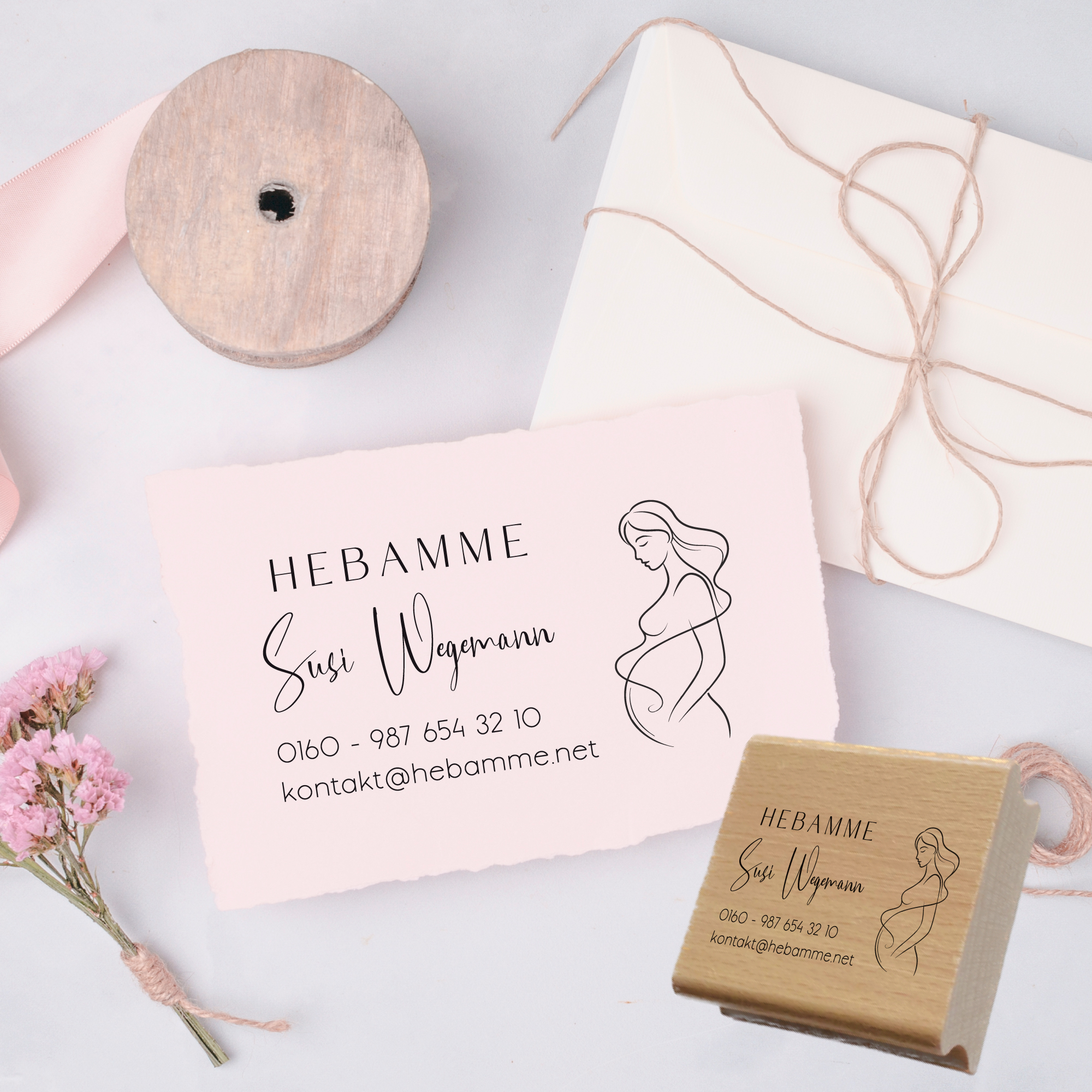 Adressstempel für Hebammen & Geburtshelfer "Susi" – personalisiert