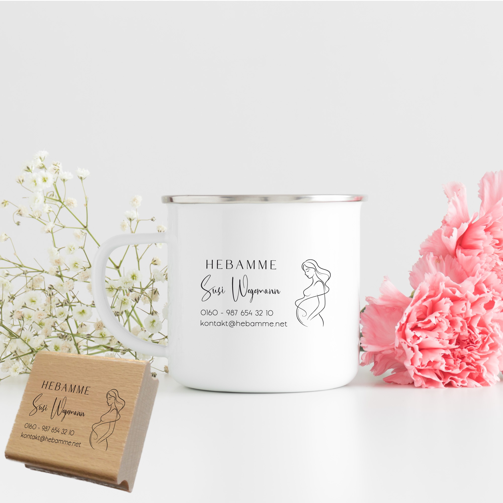 Adressstempel für Hebammen & Geburtshelfer "Susi" – personalisiert