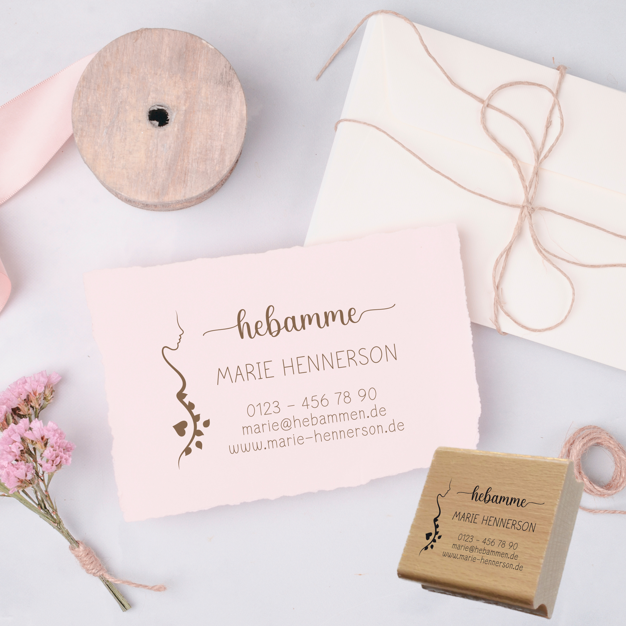 Adressstempel für Hebammen & Geburtshelfer "Marie" – personalisiert
