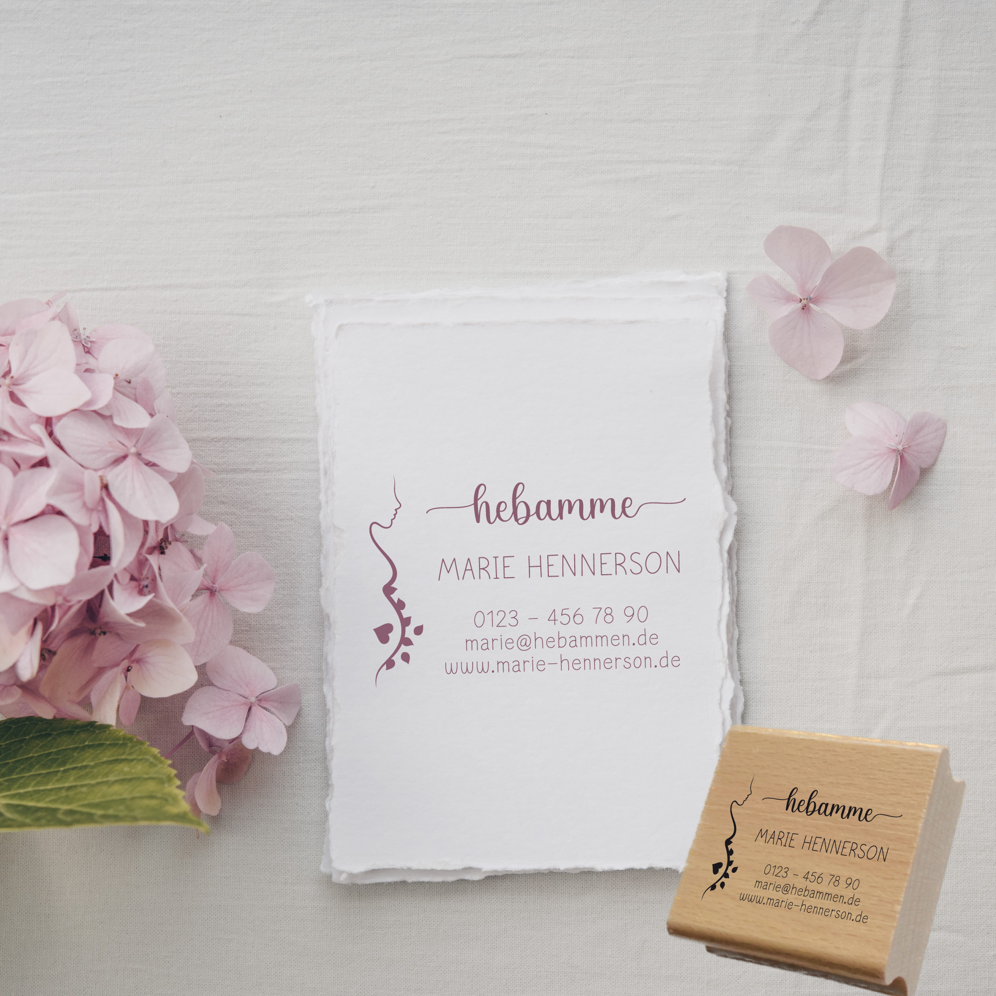 Adressstempel für Hebammen & Geburtshelfer "Marie" – personalisiert