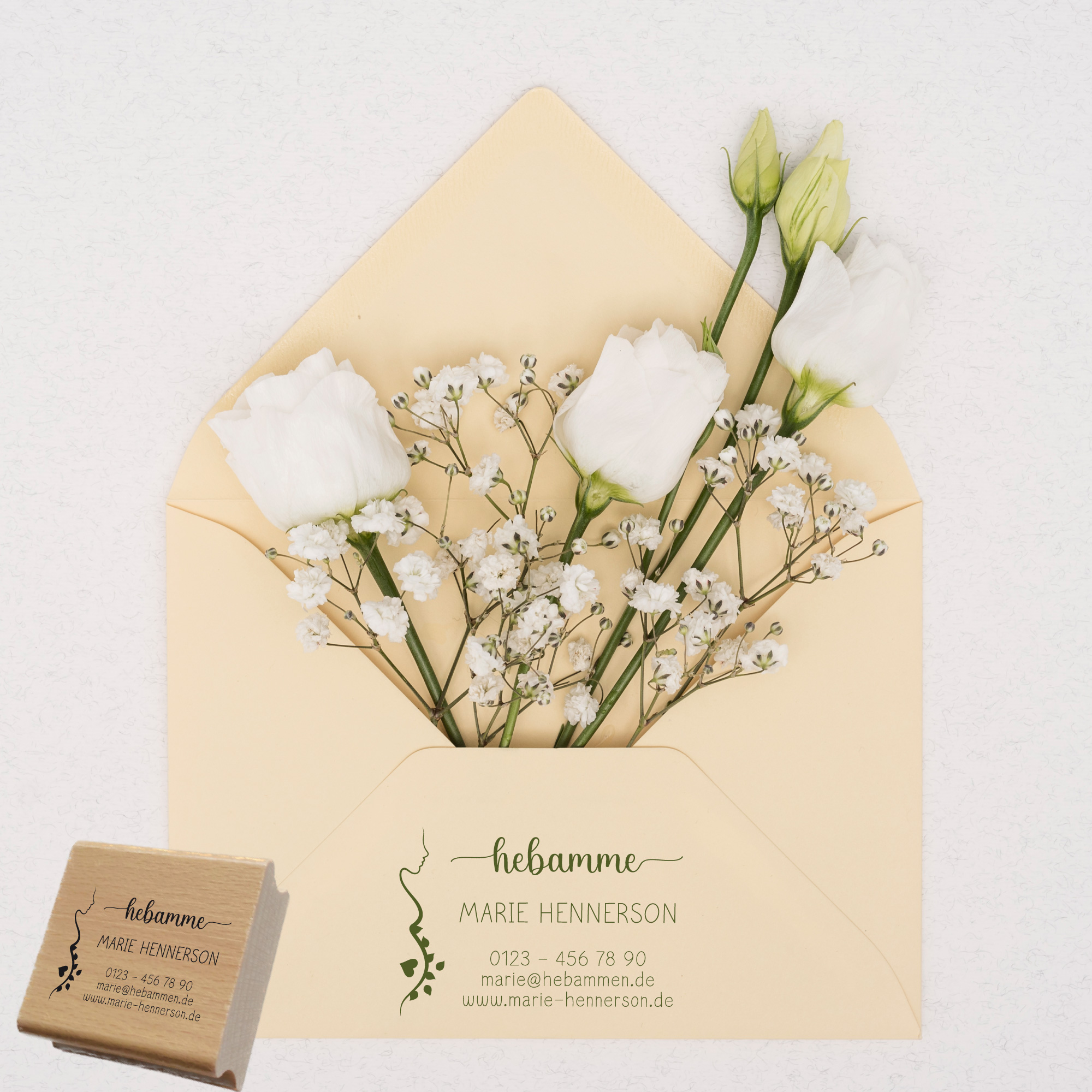 Adressstempel für Hebammen & Geburtshelfer "Marie" – personalisiert