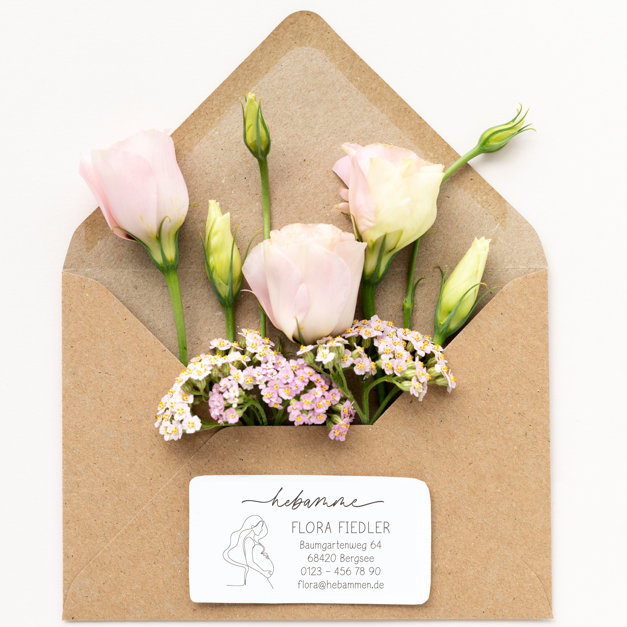 Adressstempel für Hebammen & Geburtshelfer "Flora" – personalisiert