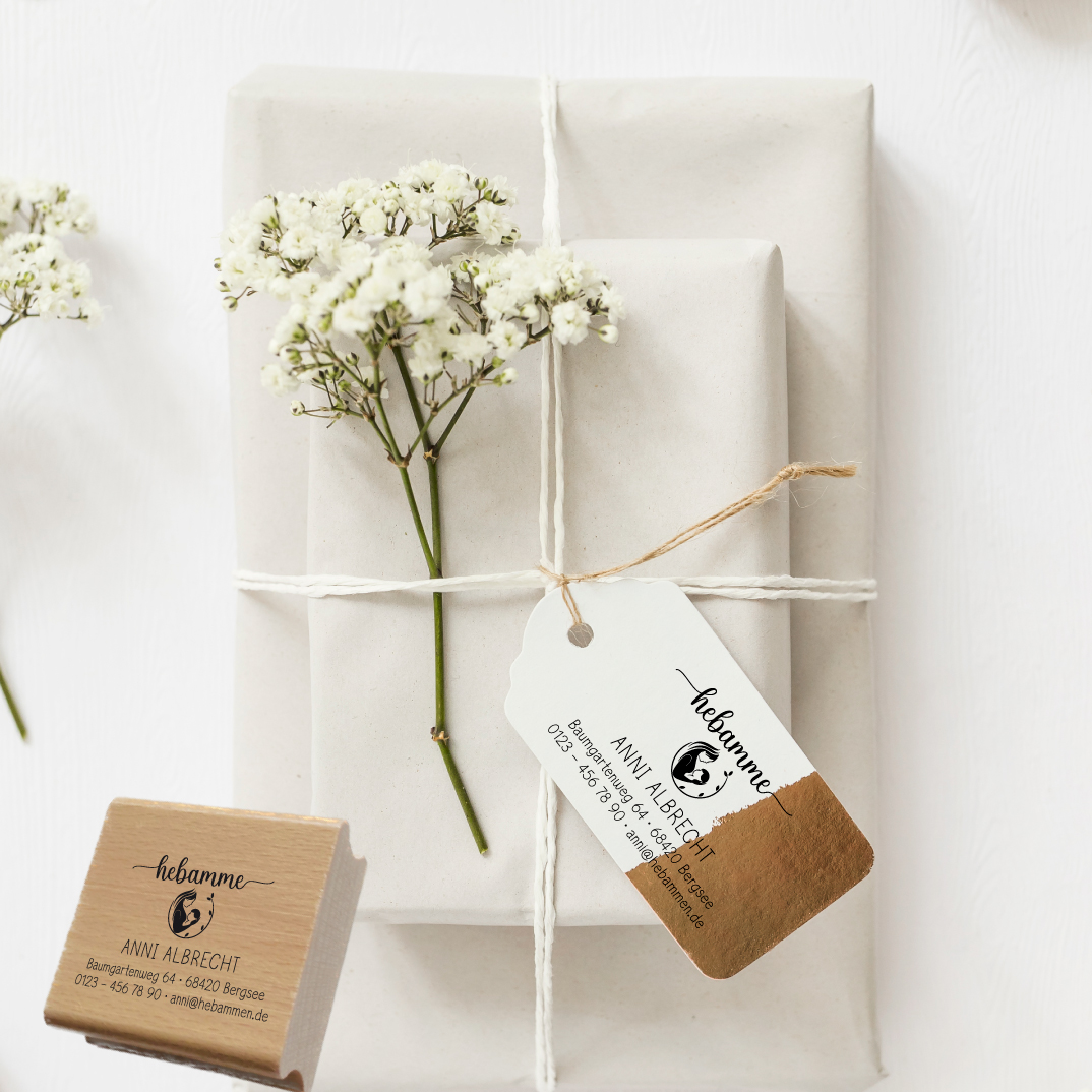 Adressstempel für Hebammen & Geburtshelfer "Anni" – personalisiert