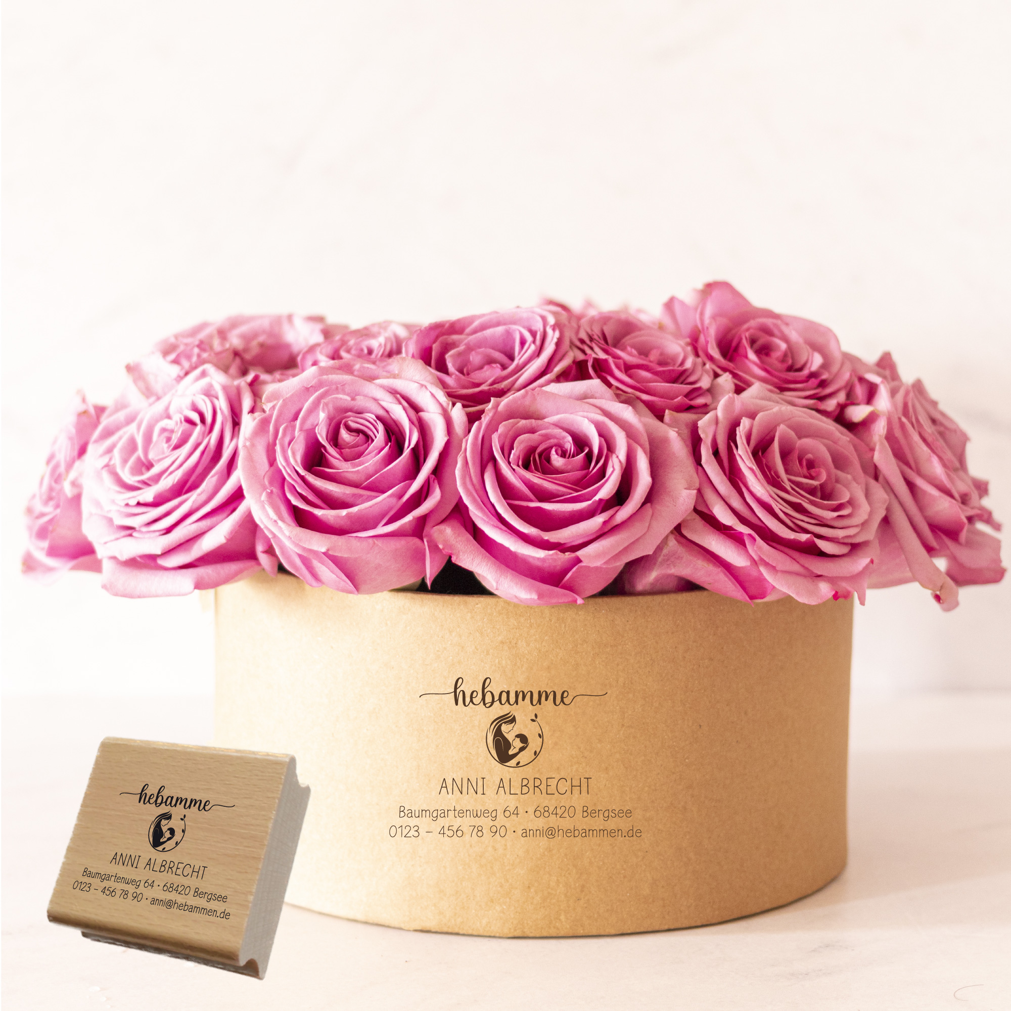 Adressstempel für Hebammen & Geburtshelfer "Anni" – personalisiert