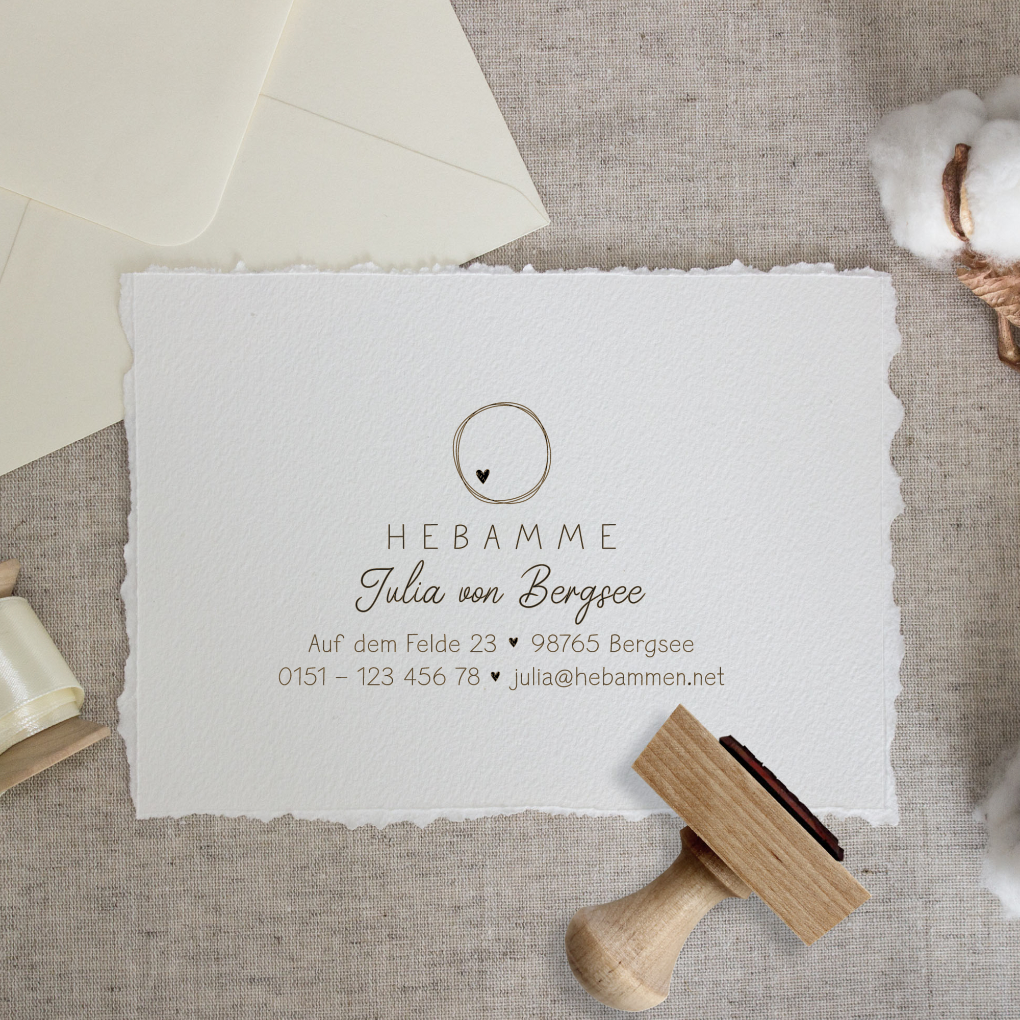 Adressstempel für Hebammen & Geburtshelfer "Julia" – personalisiert