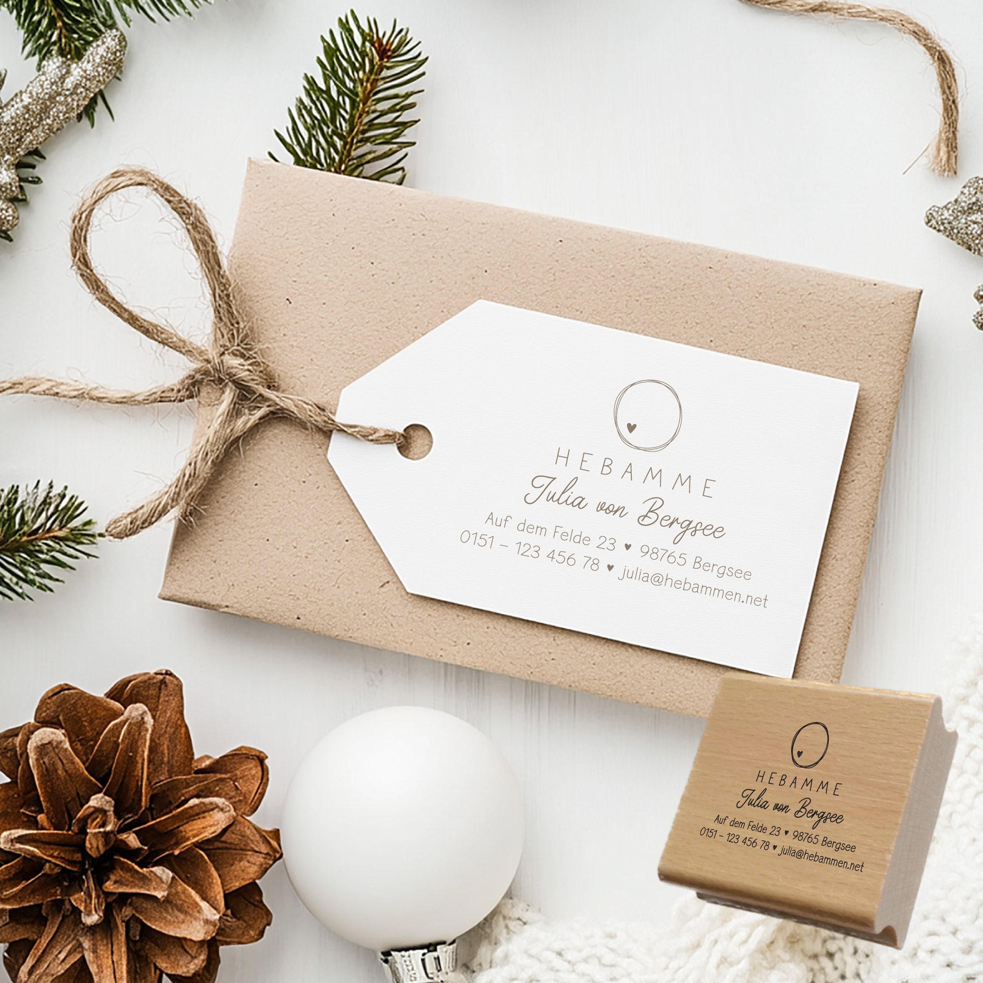 Adressstempel für Hebammen & Geburtshelfer "Julia" – personalisiert