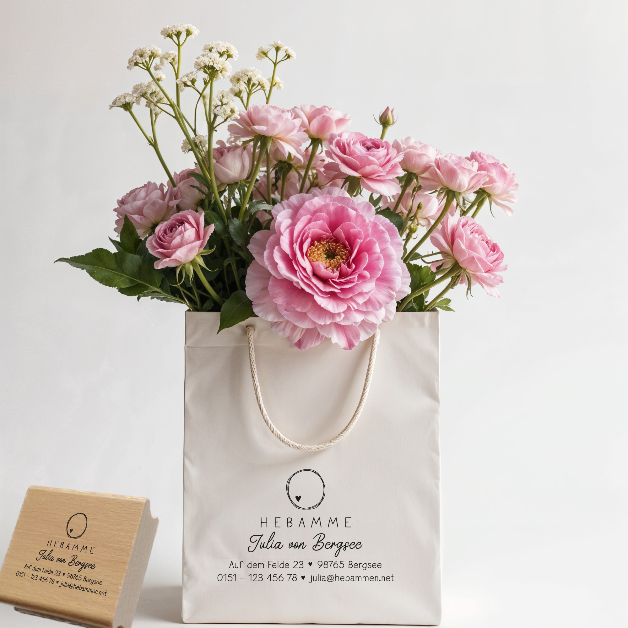 Adressstempel für Hebammen & Geburtshelfer "Julia" – personalisiert