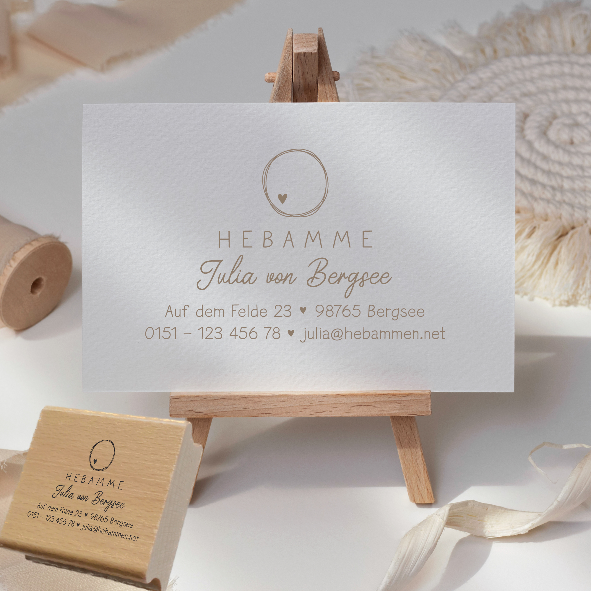 Adressstempel für Hebammen & Geburtshelfer "Julia" – personalisiert