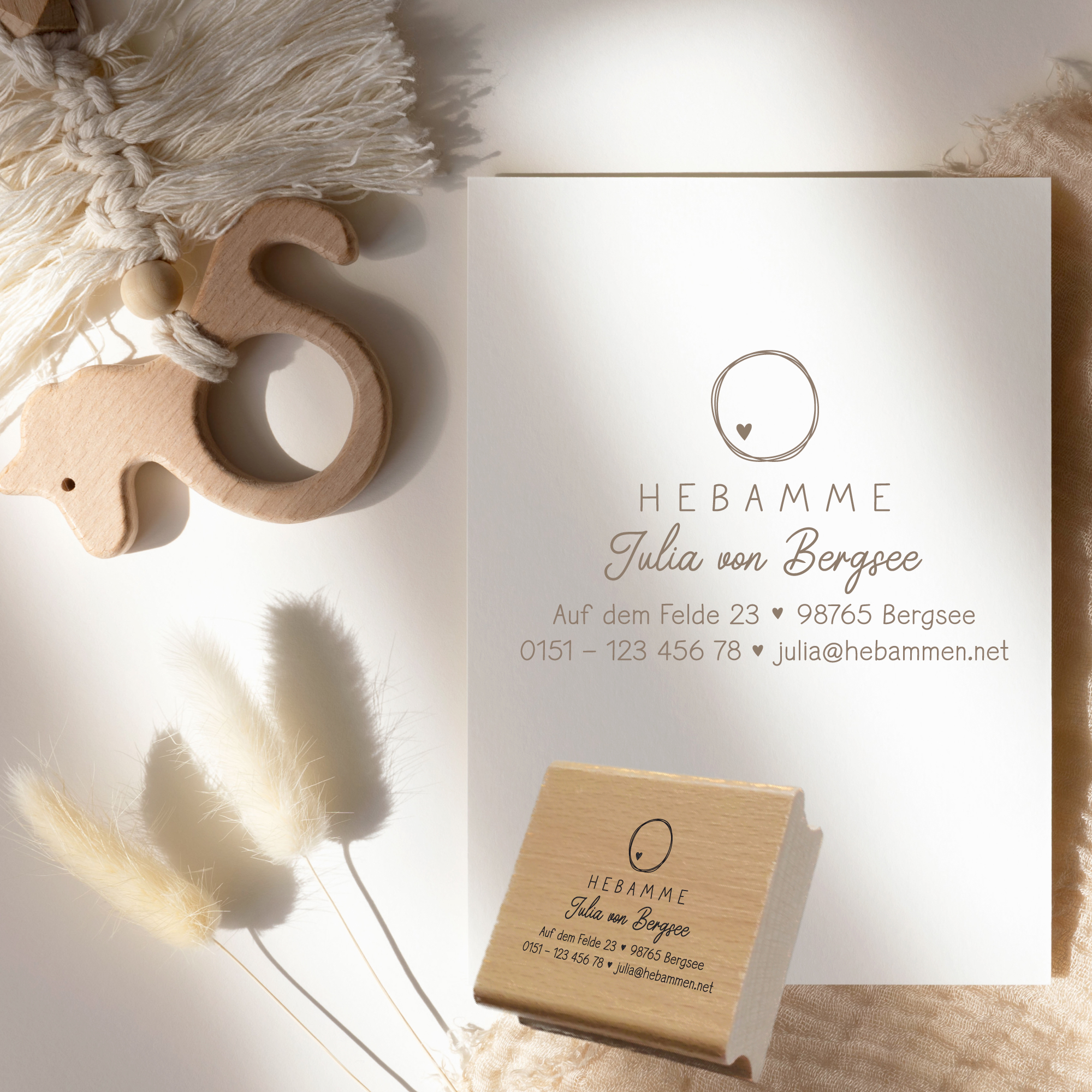 Adressstempel für Hebammen & Geburtshelfer "Julia" – personalisiert