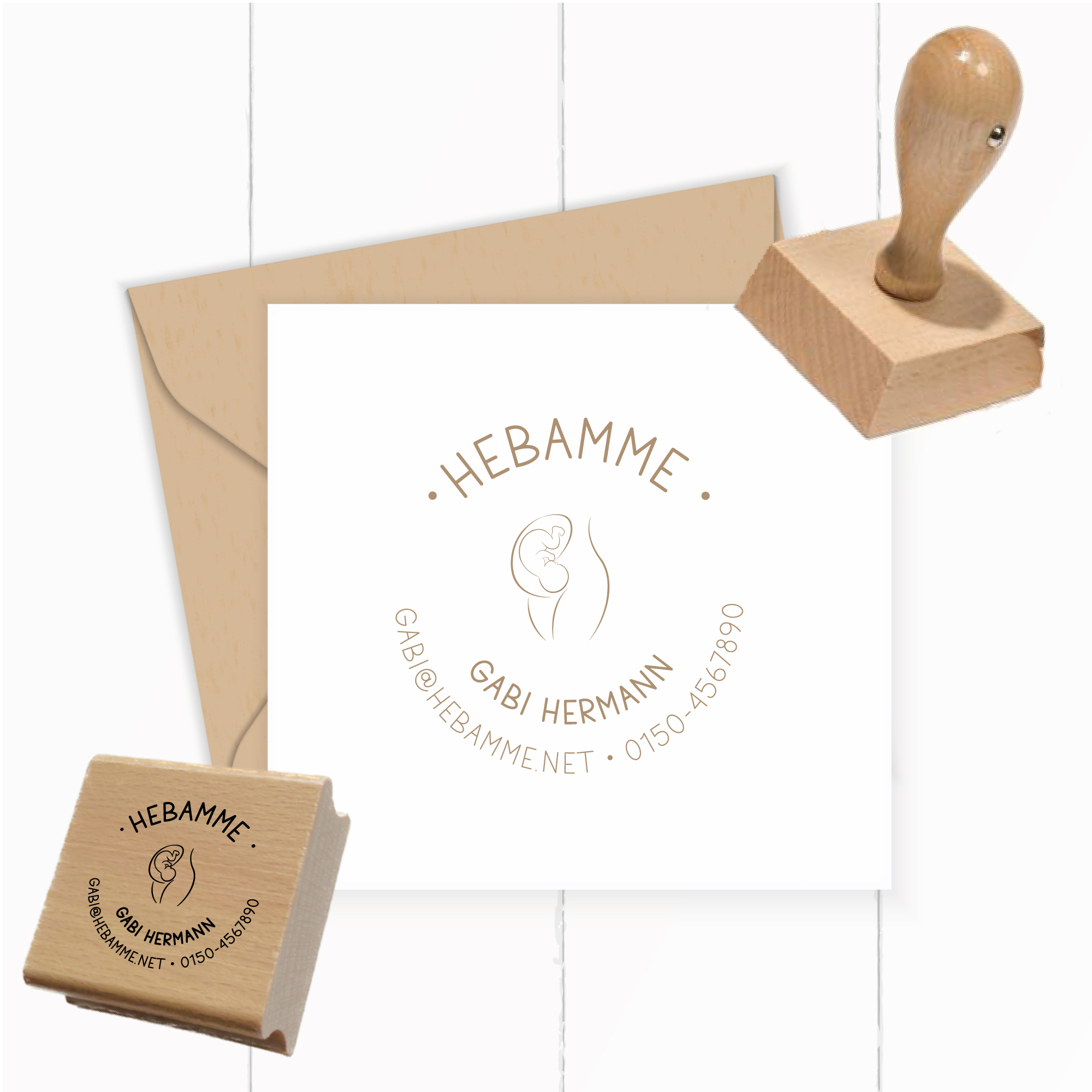 AdressSTEMPEL für Hebammen und Geburtshelfer "Gabi" - personalisierbar