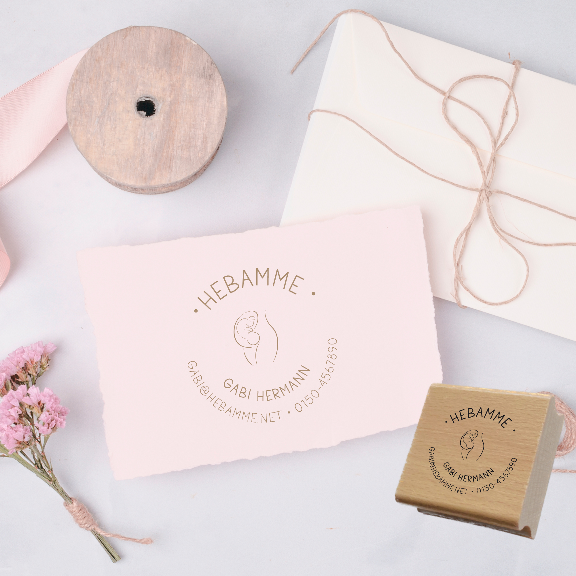 AdressSTEMPEL für Hebammen und Geburtshelfer "Gabi" - personalisierbar