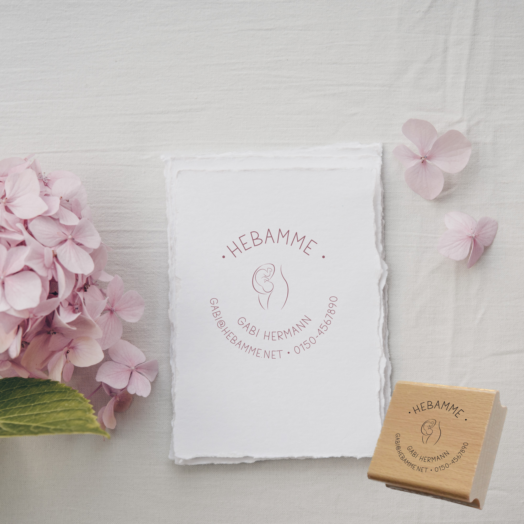 AdressSTEMPEL für Hebammen und Geburtshelfer "Gabi" - personalisierbar