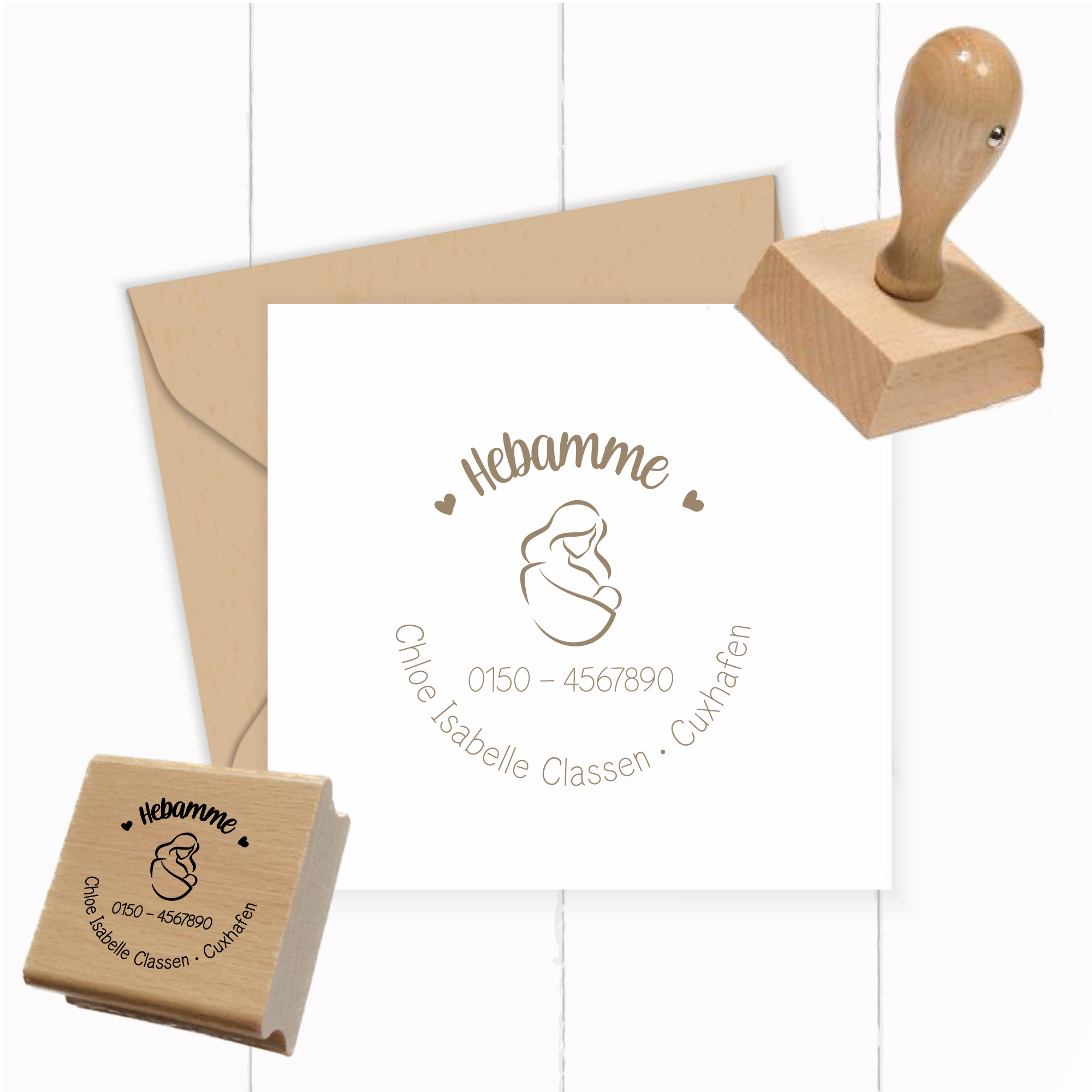 AdressSTEMPEL für Hebammen und Geburtshelfer "Chloe Isabelle" - personalisierbar - ST0621