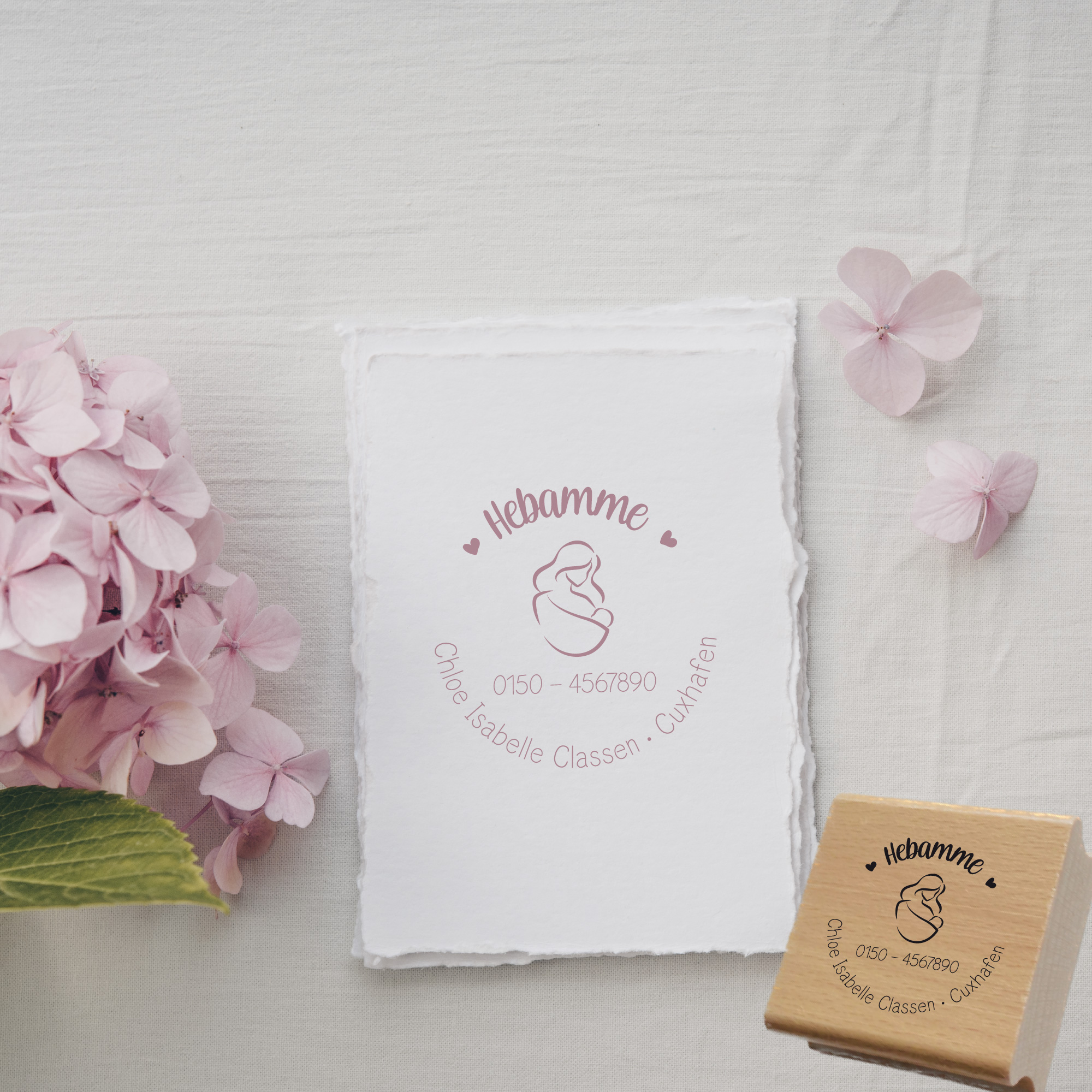 AdressSTEMPEL für Hebammen und Geburtshelfer "Chloe Isabelle" - personalisierbar