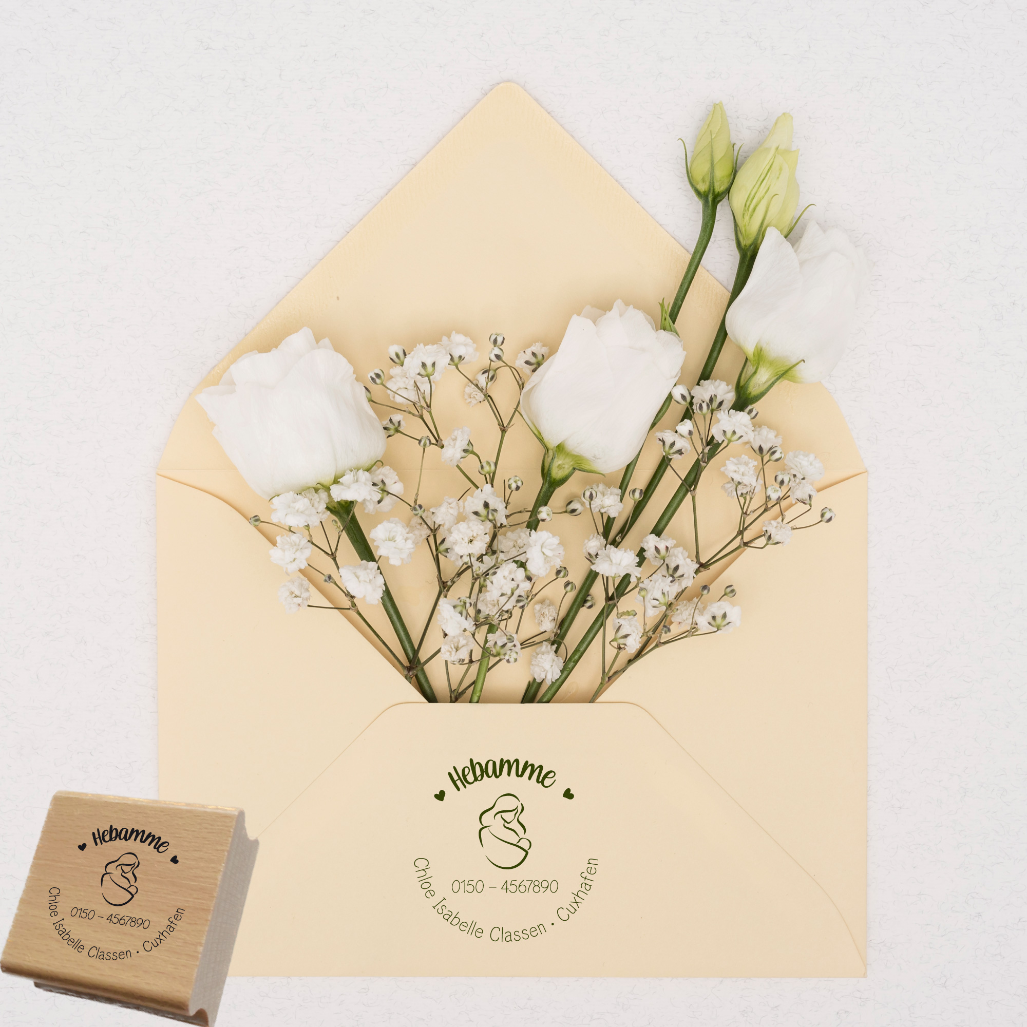 AdressSTEMPEL für Hebammen und Geburtshelfer "Chloe Isabelle" - personalisierbar