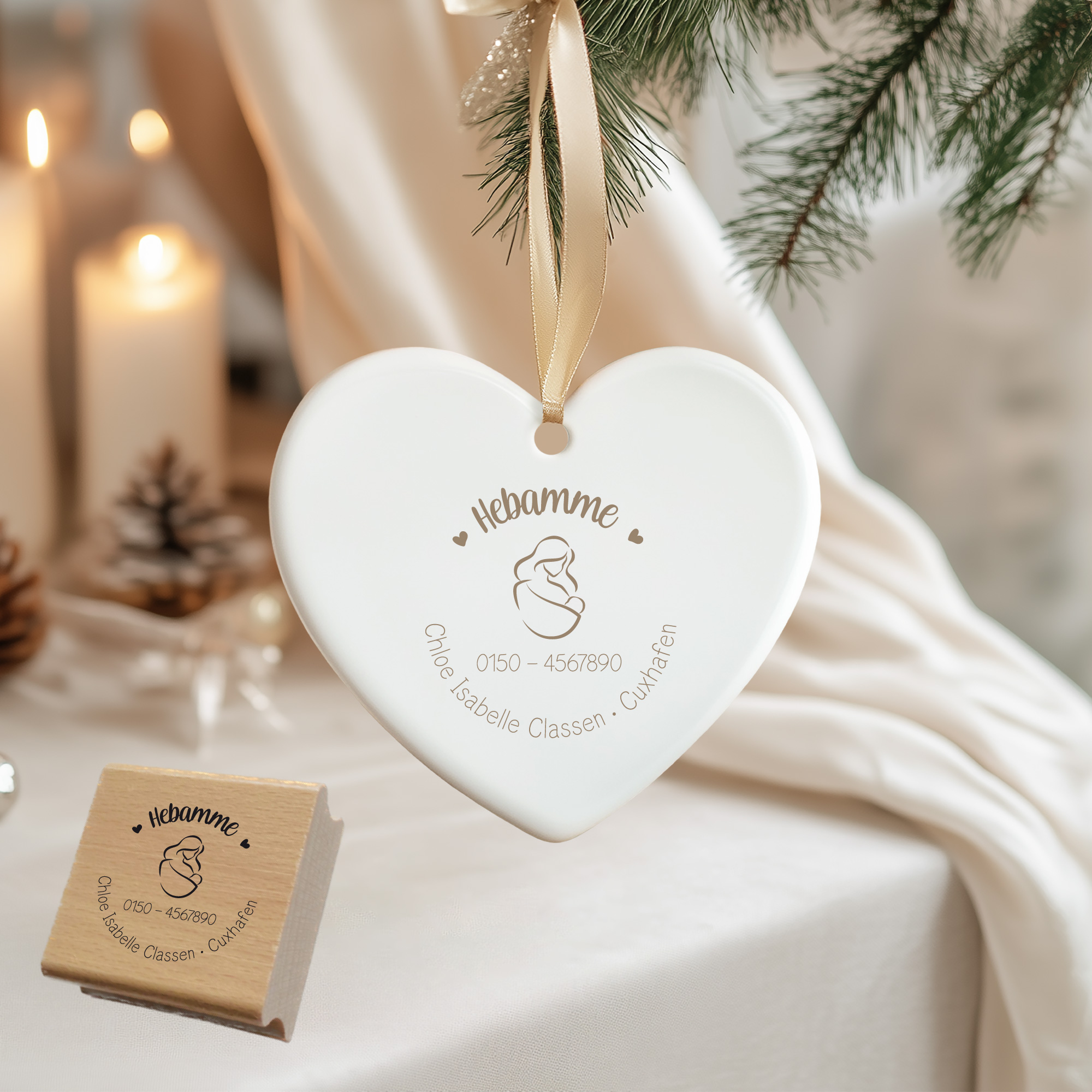 AdressSTEMPEL für Hebammen und Geburtshelfer "Chloe Isabelle" - personalisierbar