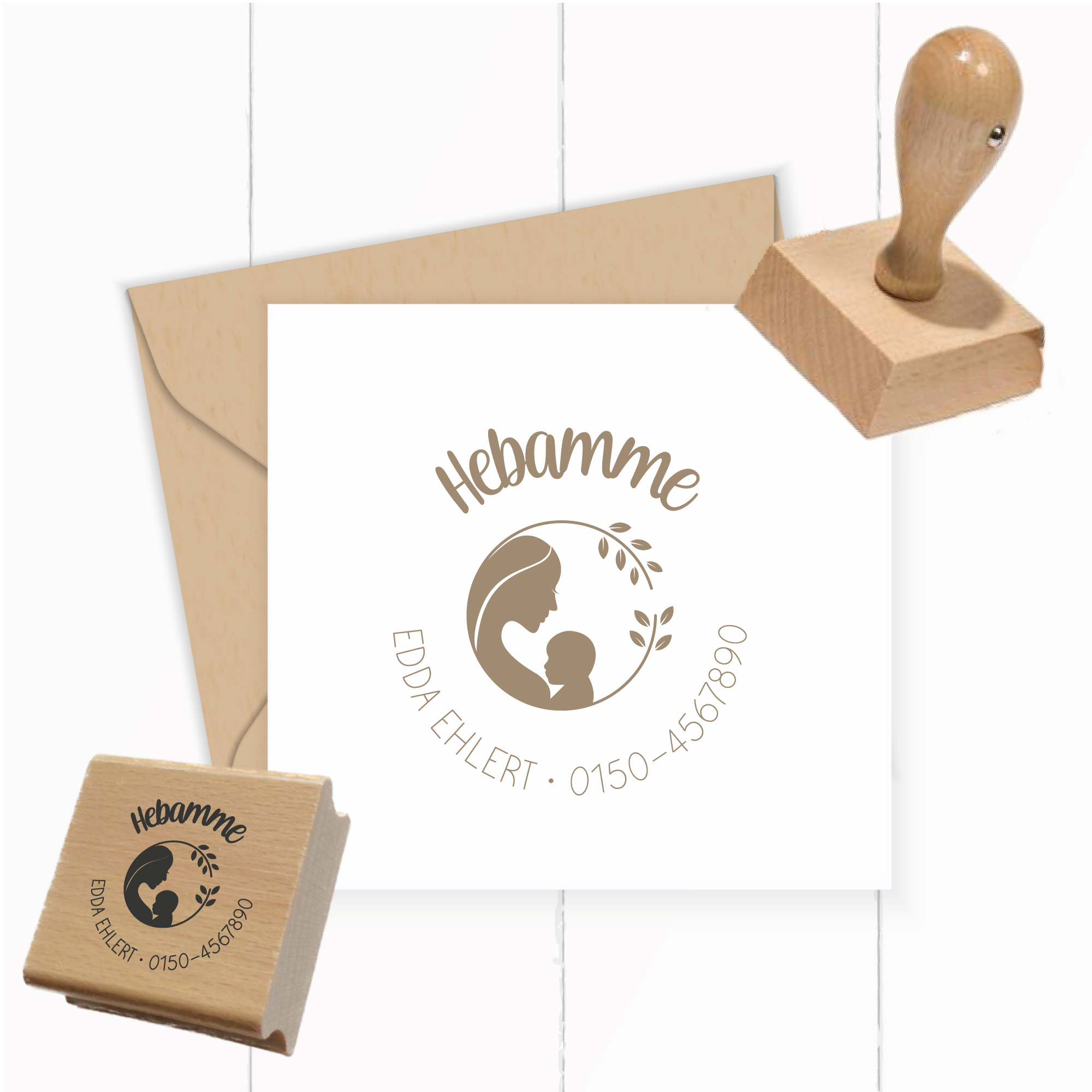 AdressSTEMPEL für Hebammen und Geburtshelfer "Edda" - personalisierbar