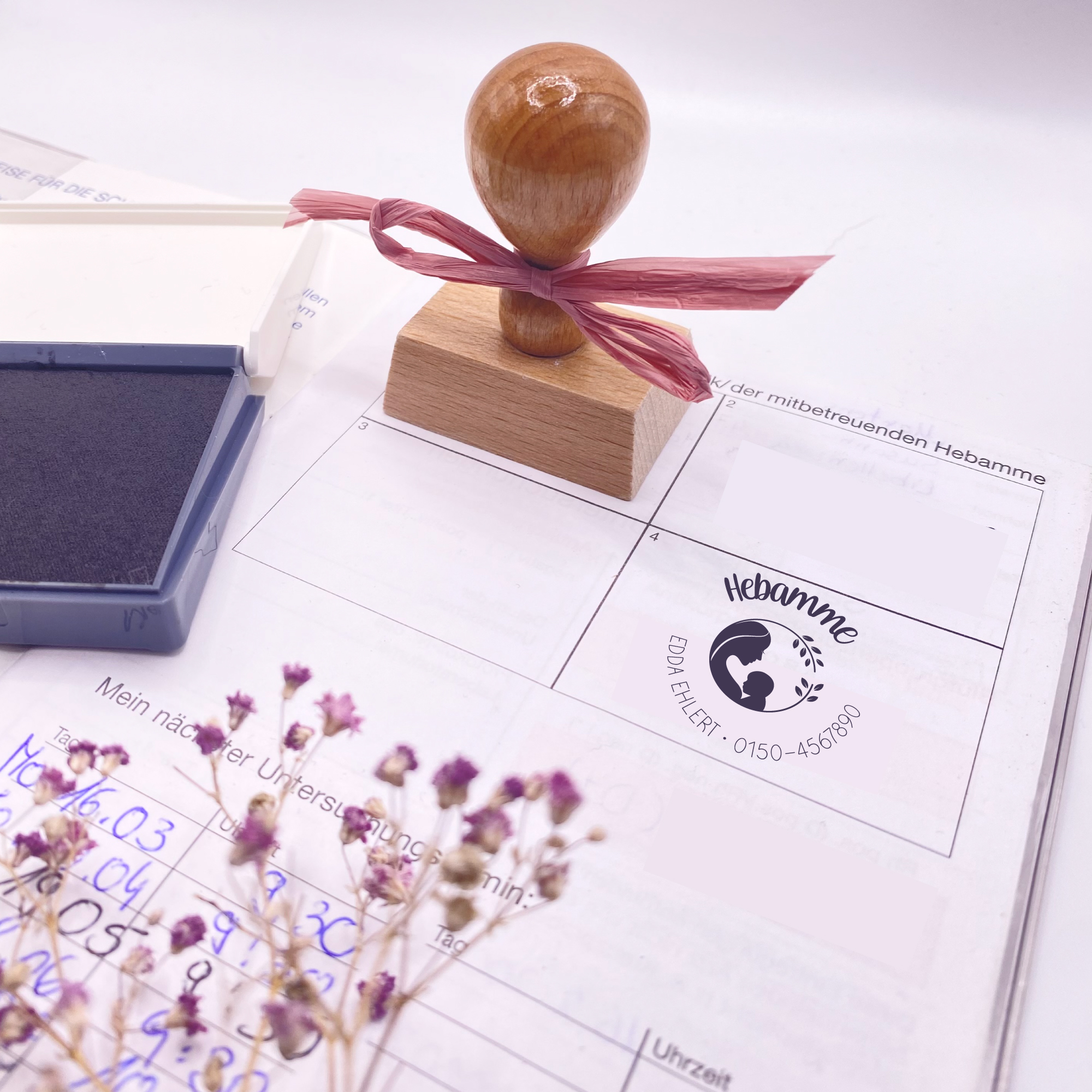 AdressSTEMPEL für Hebammen und Geburtshelfer "Edda" - personalisierbar