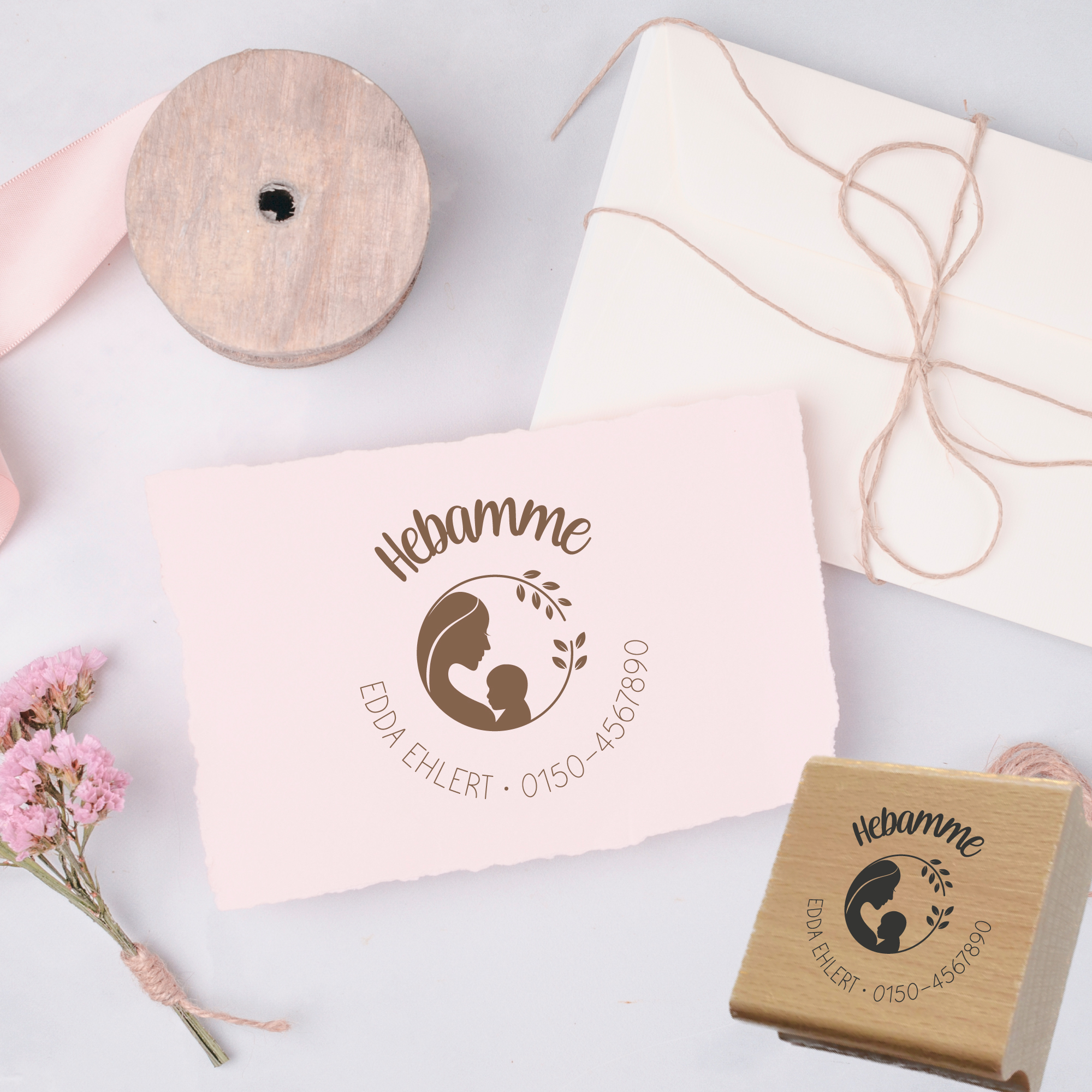 AdressSTEMPEL für Hebammen und Geburtshelfer "Edda" - personalisierbar
