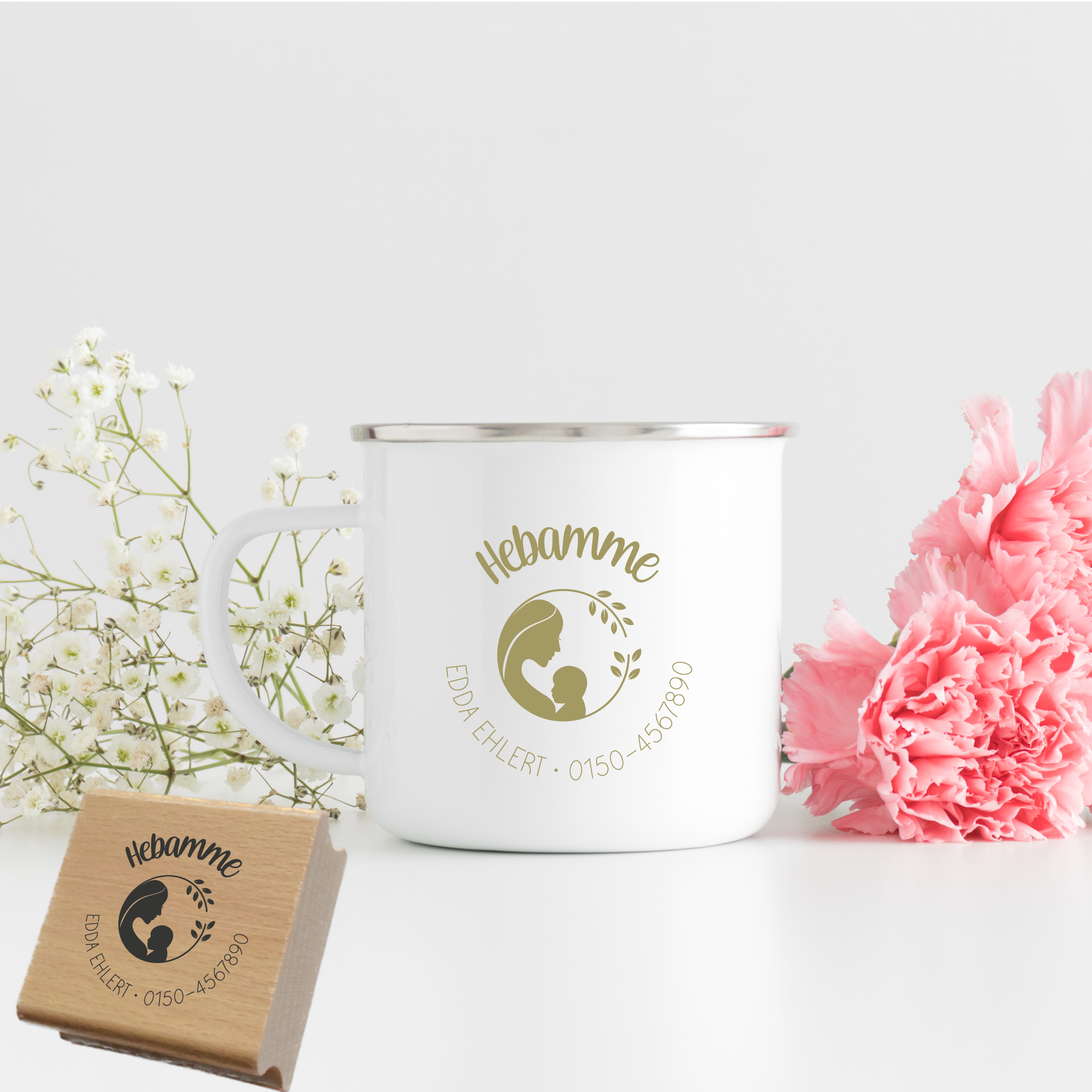 AdressSTEMPEL für Hebammen und Geburtshelfer "Edda" - personalisierbar