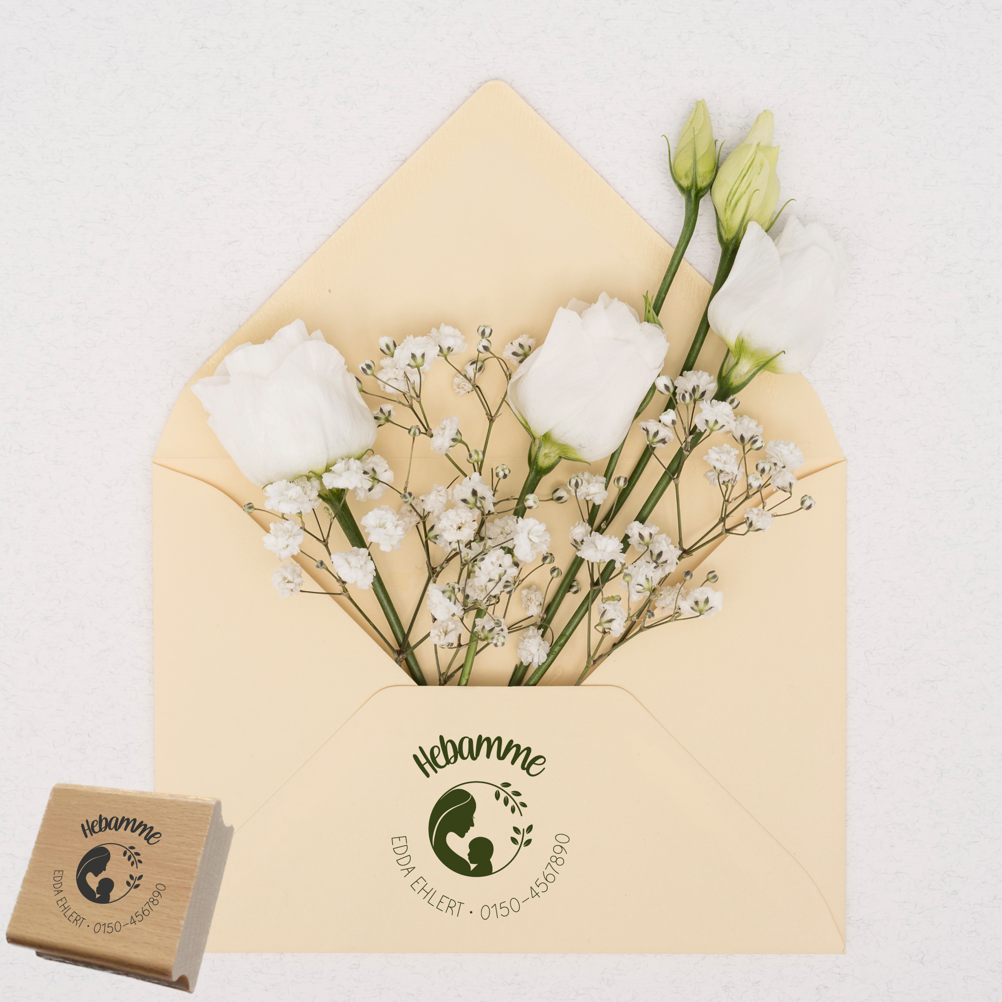 AdressSTEMPEL für Hebammen und Geburtshelfer "Edda" - personalisierbar