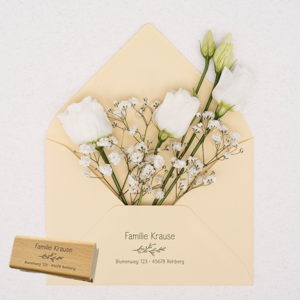 Personalisierbarer Adressstempel „Krause“ | 58 x 22 mm