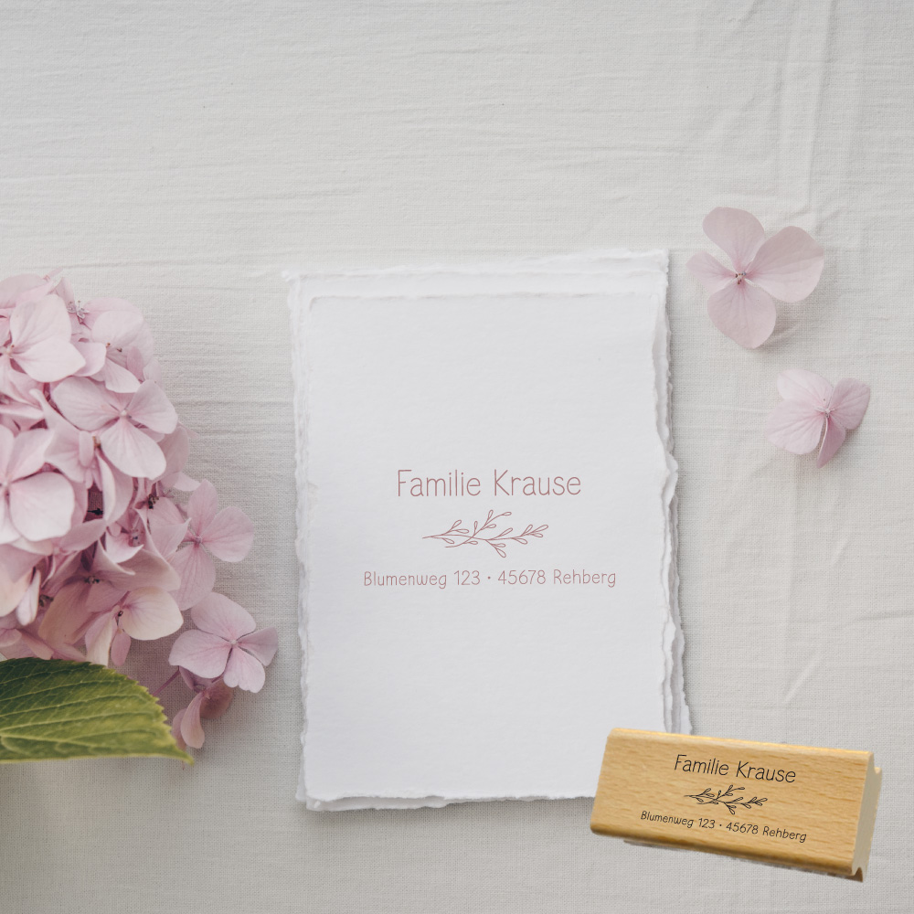 Personalisierbarer Adressstempel „Krause“ | 58 x 22 mm