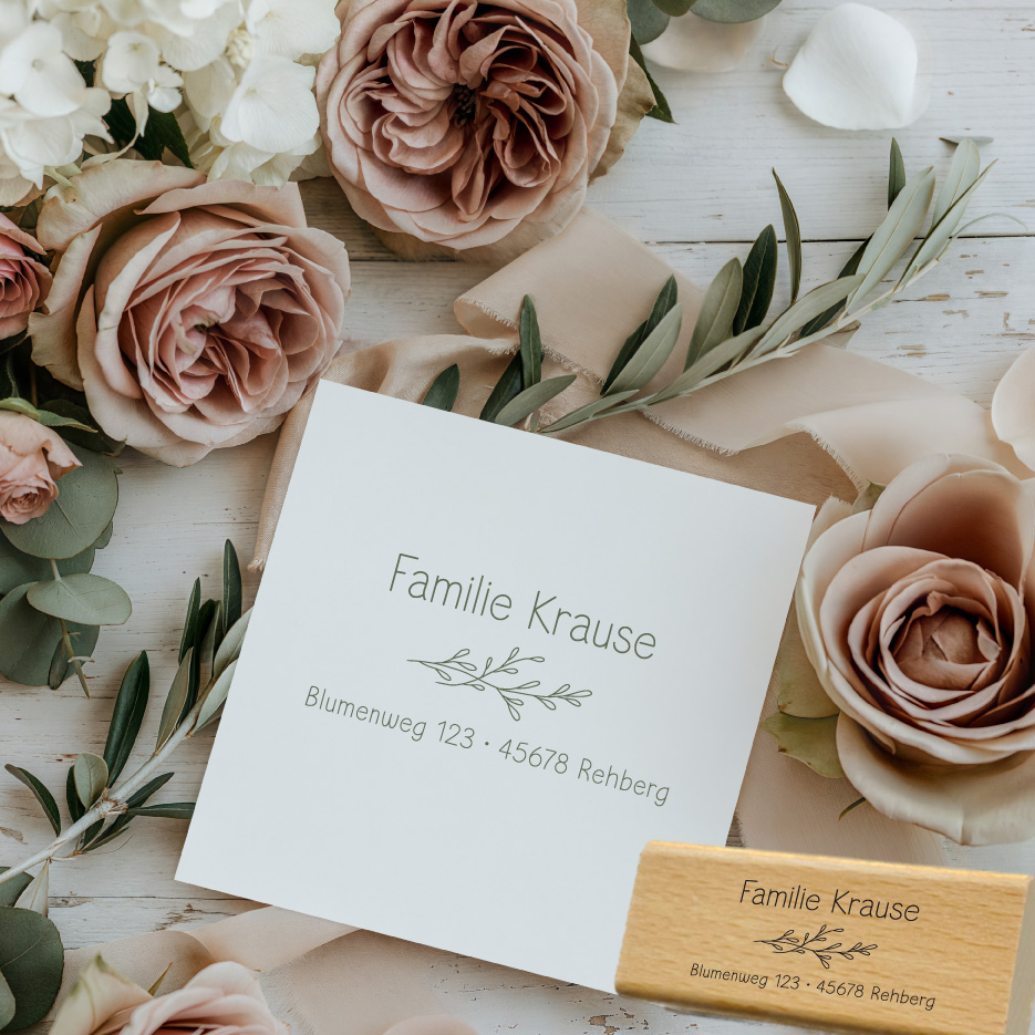 Personalisierbarer Adressstempel „Krause“ | 58 x 22 mm
