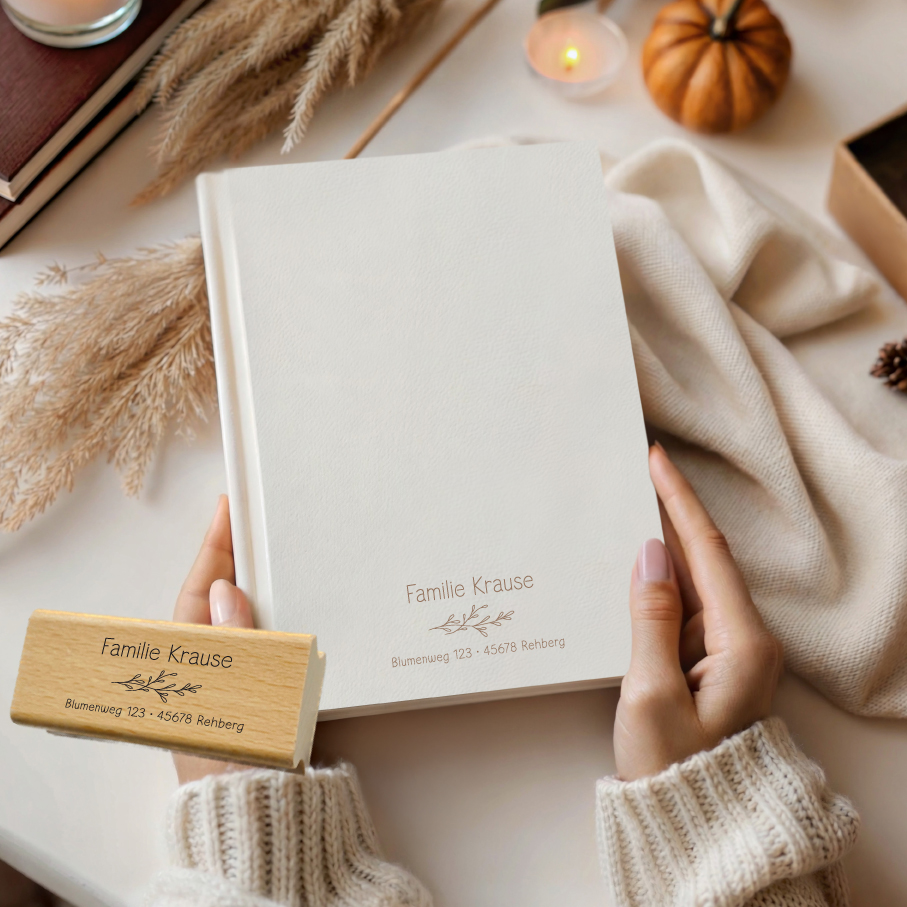 Personalisierbarer Adressstempel „Krause“ | 58 x 22 mm