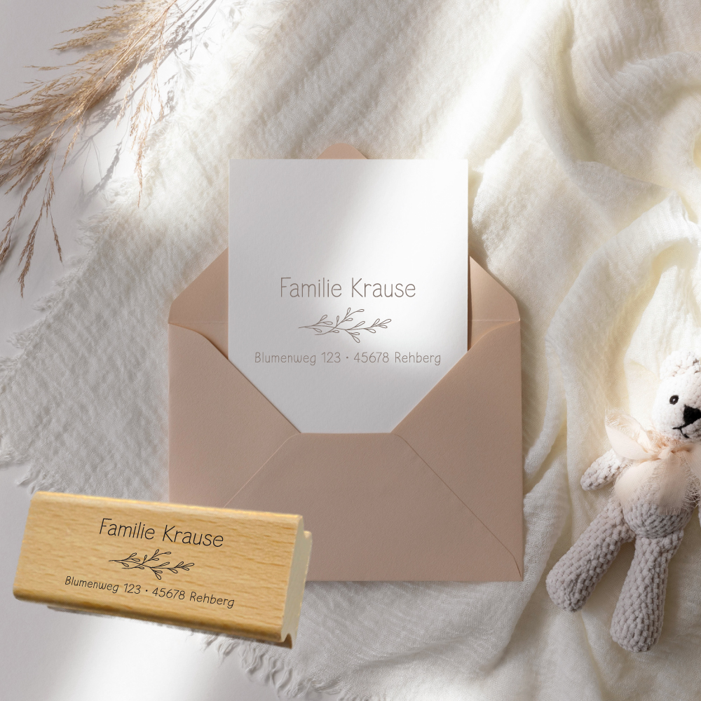Personalisierbarer Adressstempel „Krause“ | 58 x 22 mm