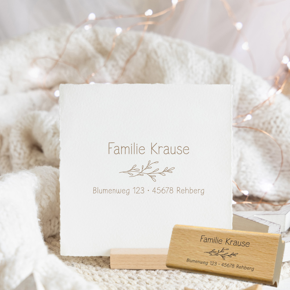 Personalisierbarer Adressstempel „Krause“ | 58 x 22 mm