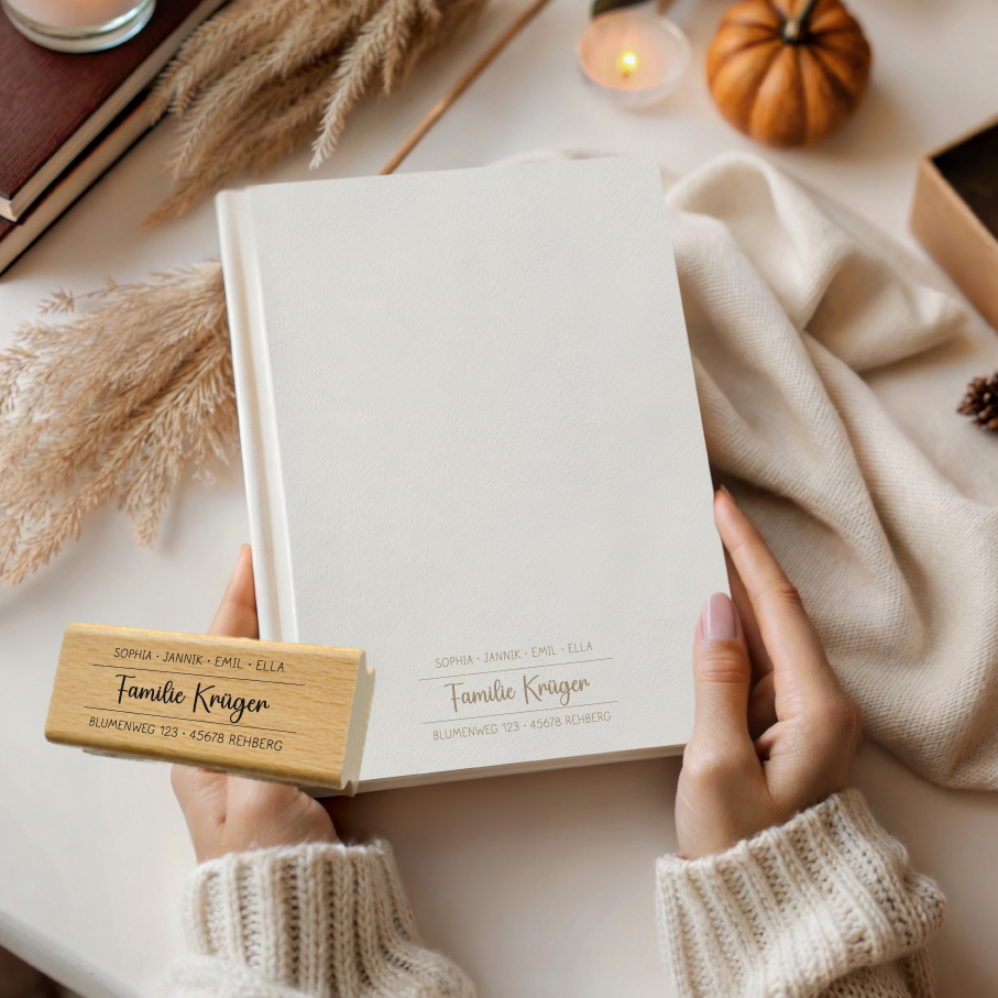 Personalisierbarer Adressstempel „Krüger“ | 58 x 22 mm
