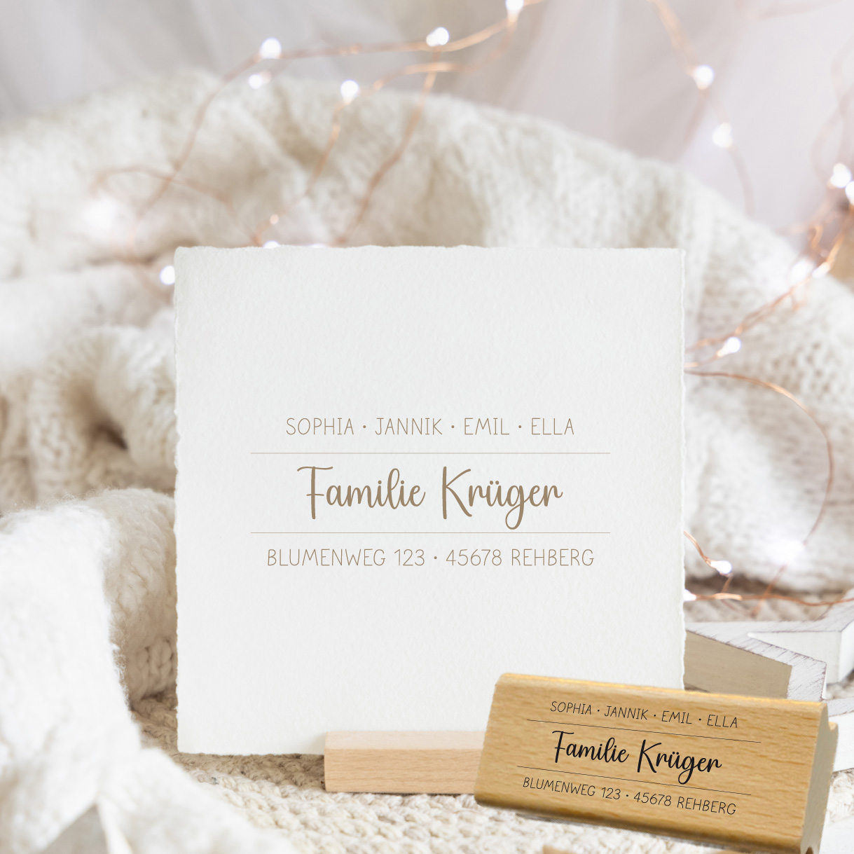 Personalisierbarer Adressstempel „Krüger“ | 58 x 22 mm