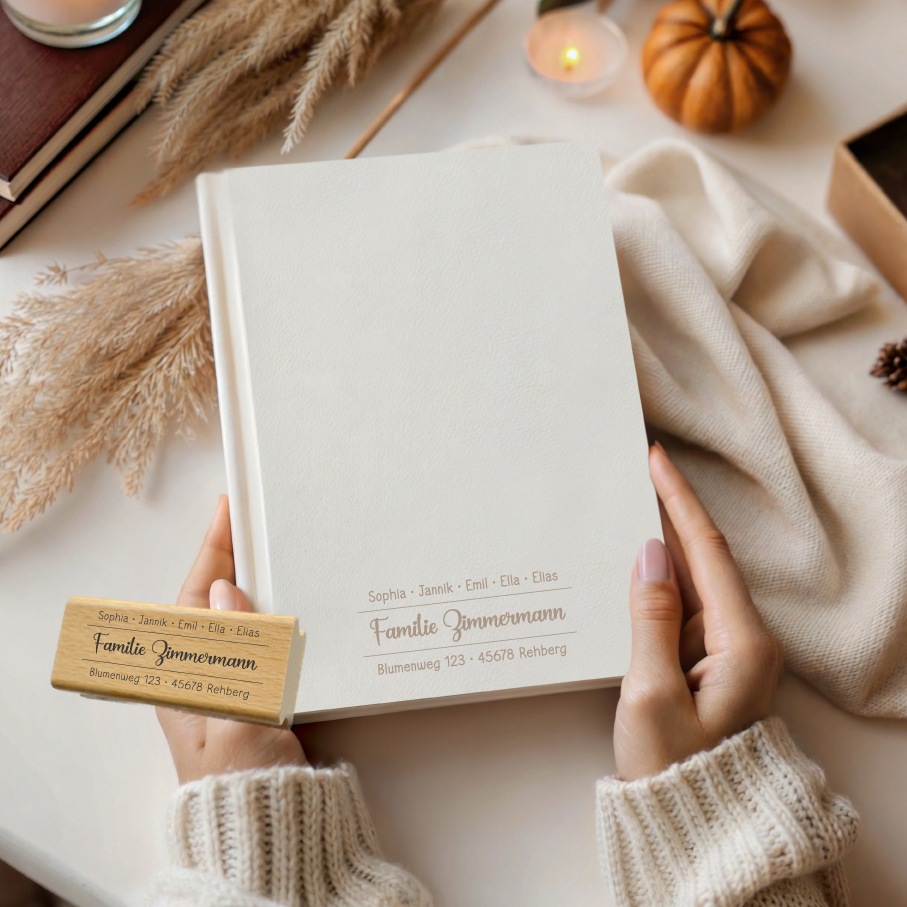 Personalisierbarer Adressstempel „Zimmermann“ | 58 x 22 mm