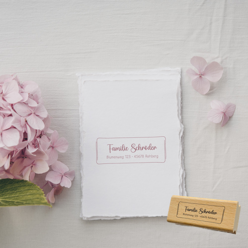 Personalisierbarer Adressstempel „Schröder“ | 58 x 22 mm