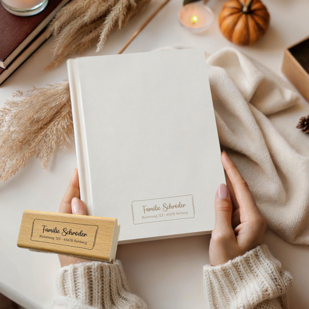 Personalisierbarer Adressstempel „Schröder“ | 58 x 22 mm