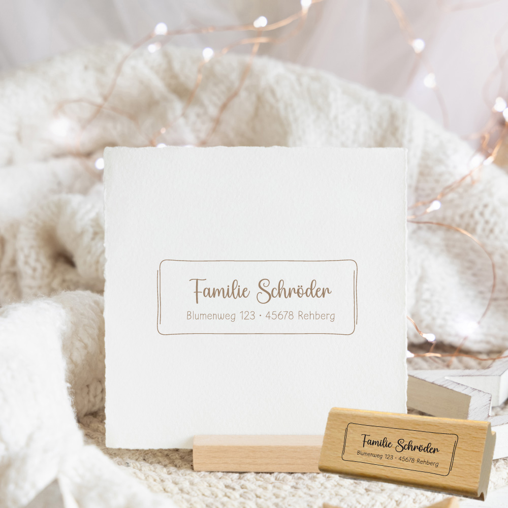Personalisierbarer Adressstempel „Schröder“ | 58 x 22 mm